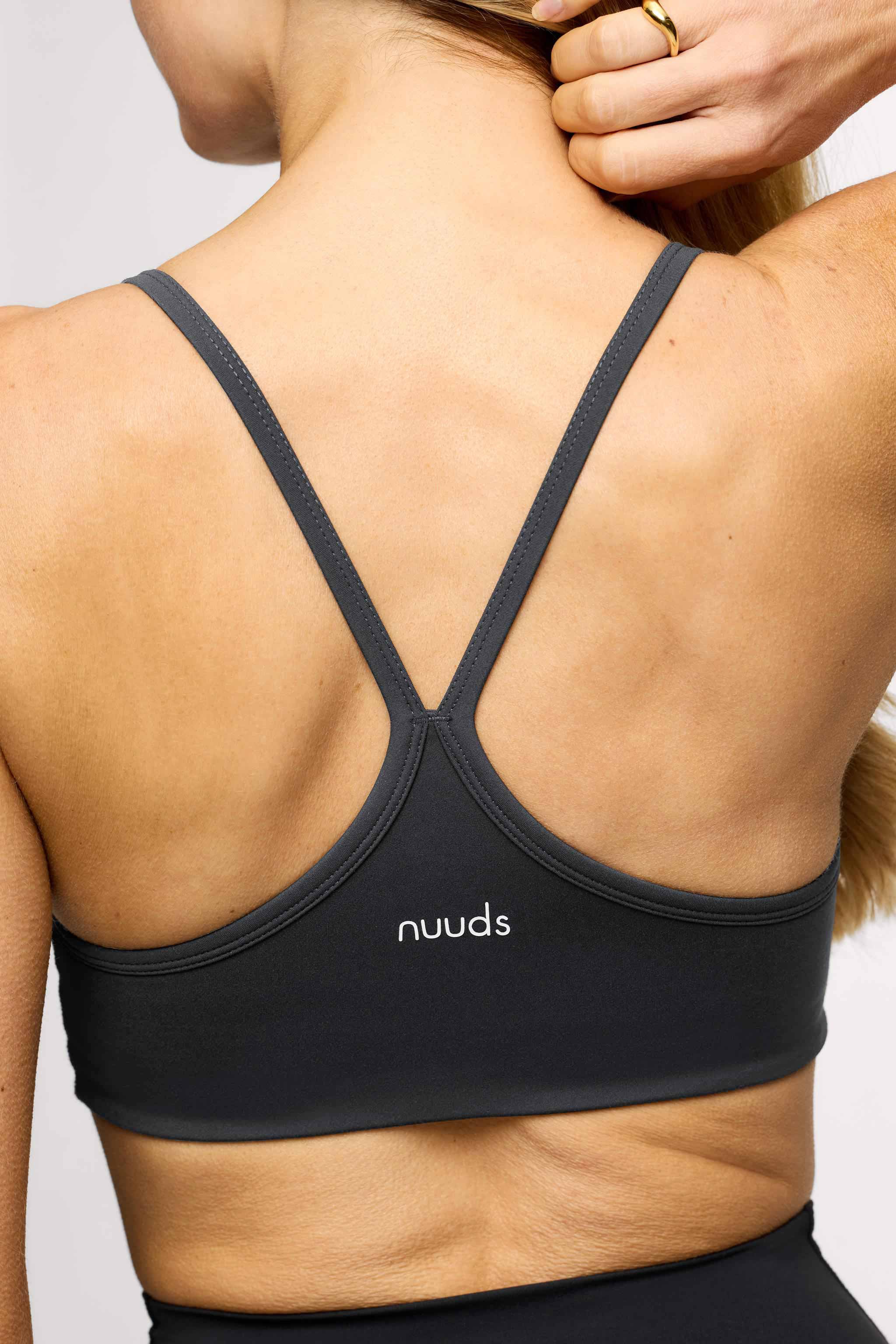 nuuds medium-support sports bra - women’s padded bra with racerback