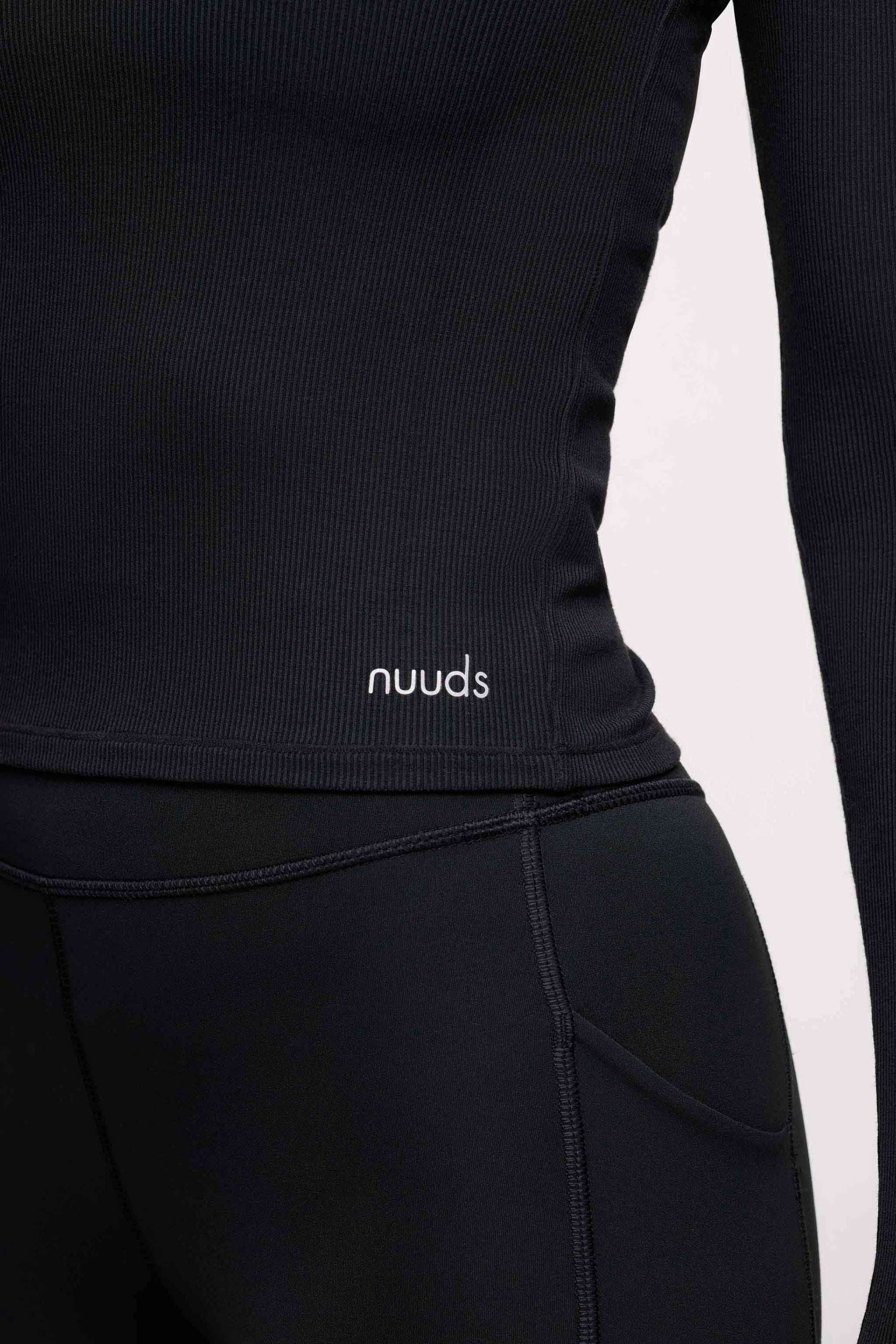 Sporty Rib Portrait Long Sleeve Top