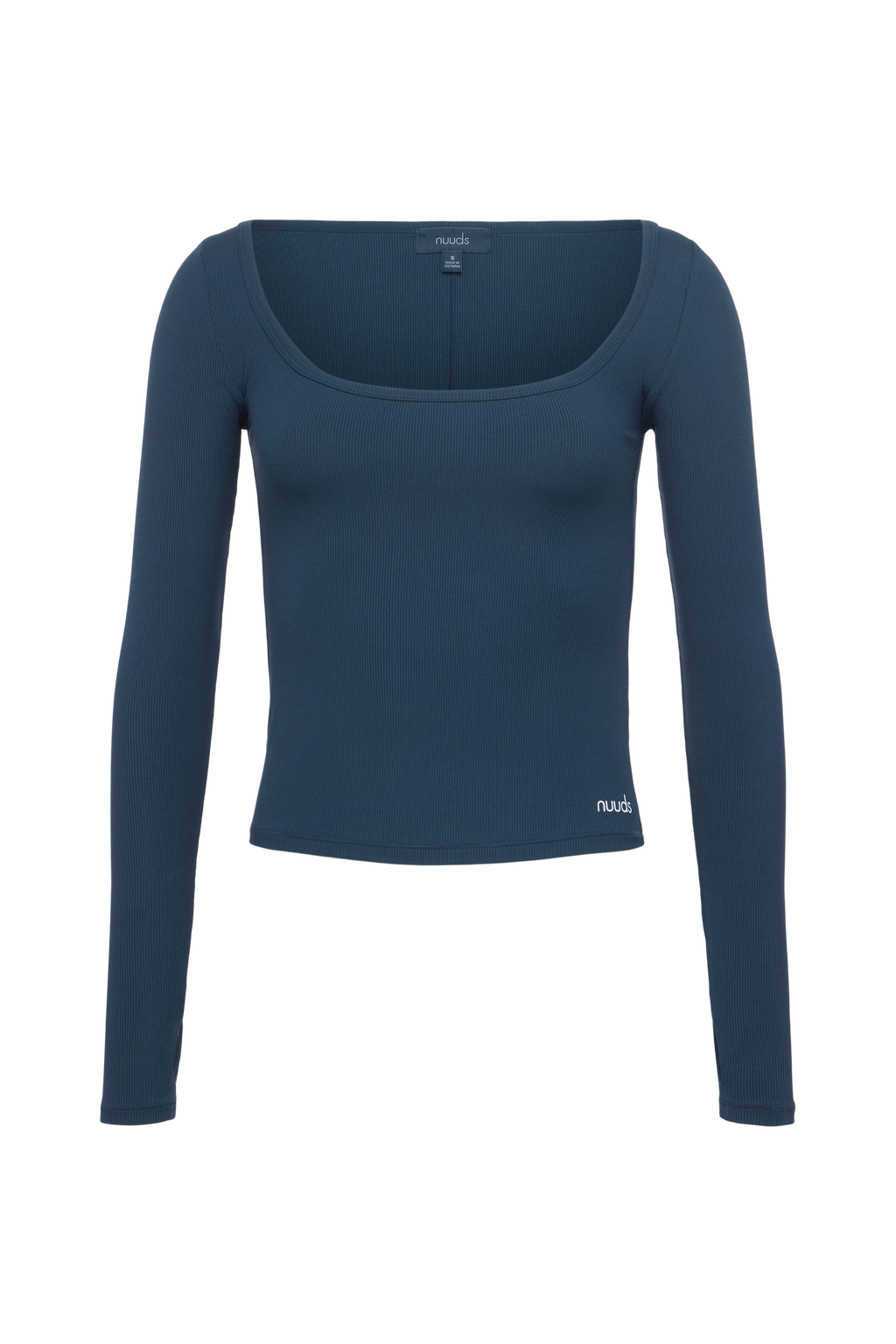 Sporty Rib Portrait Long Sleeve Top