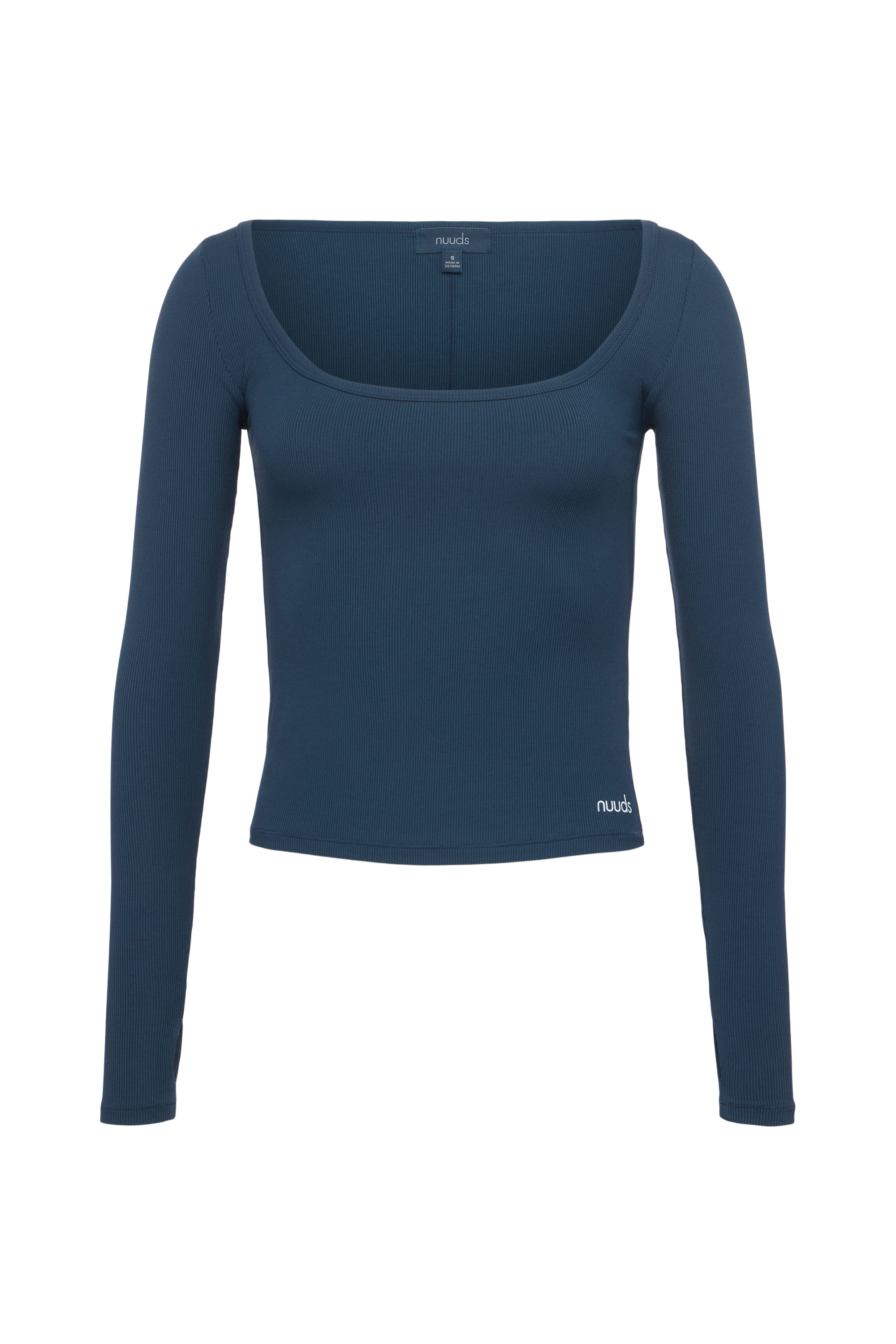 Sporty Rib Portrait Long Sleeve Top