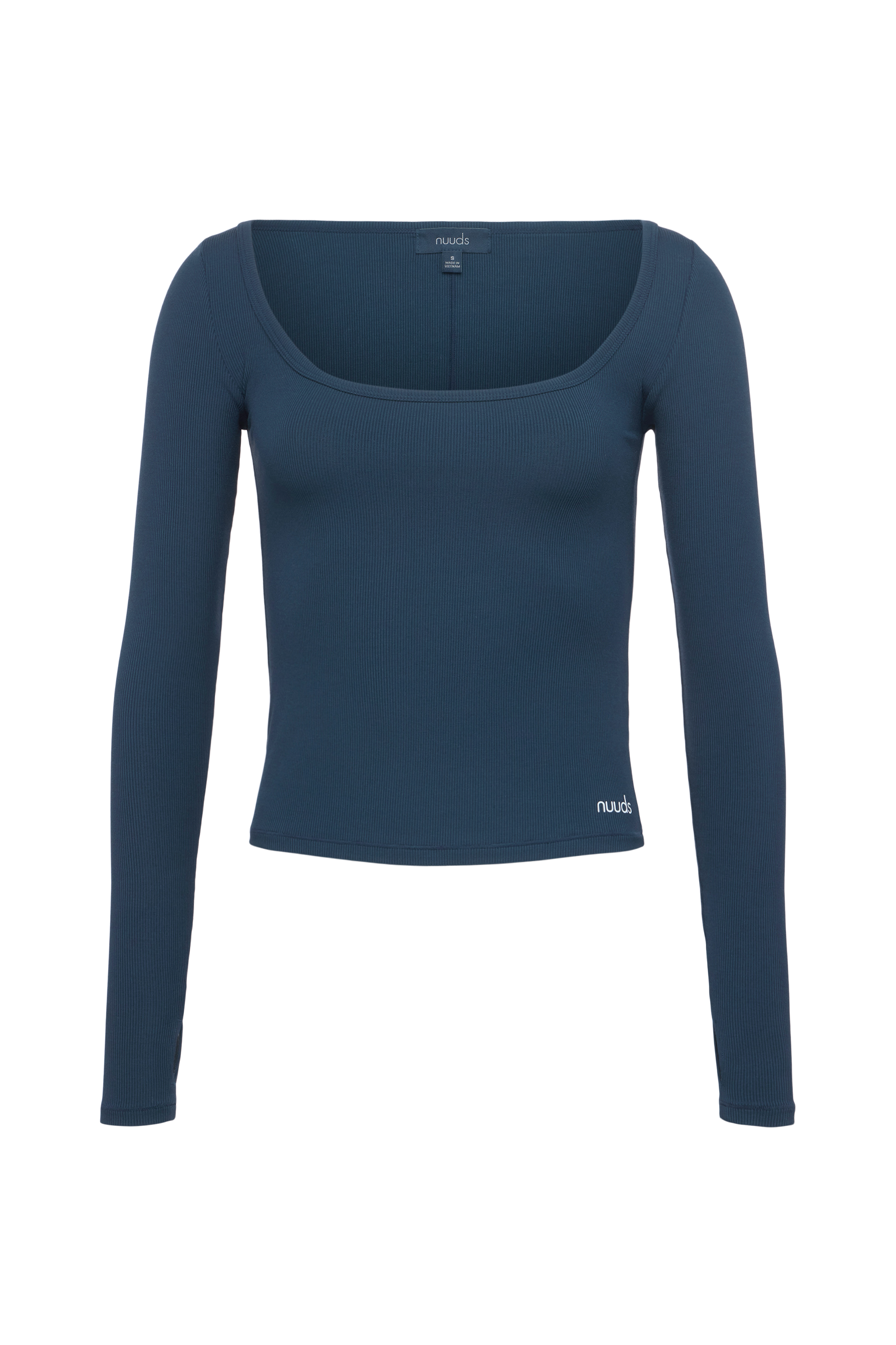 Sporty Rib Portrait Long Sleeve Top