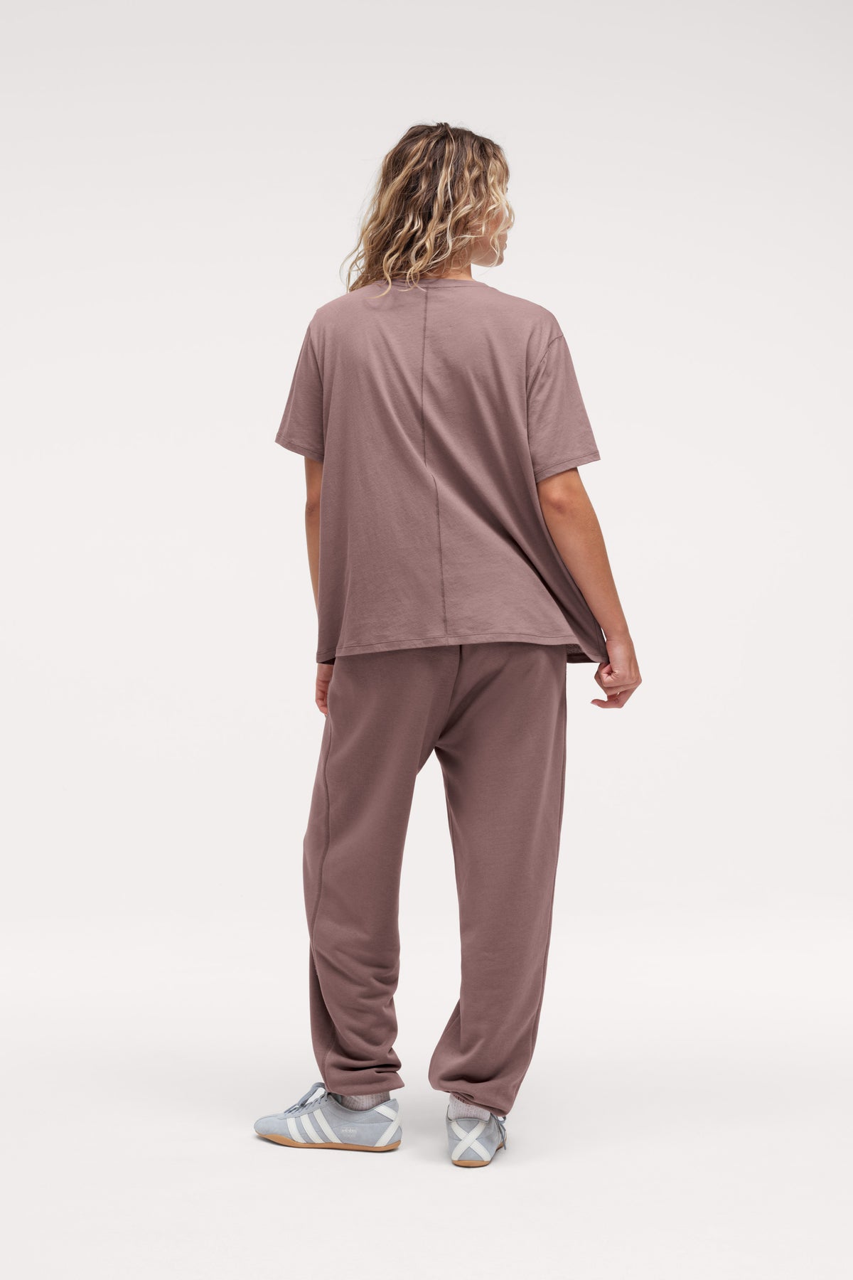 Color:Cocoa | Loose Tee and French Terry Jogger