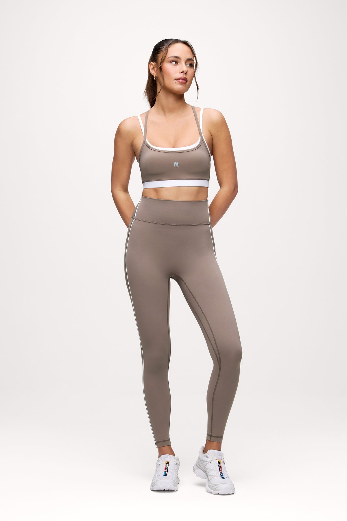Color:Cocoa | Motion Piped Legging with Pocket