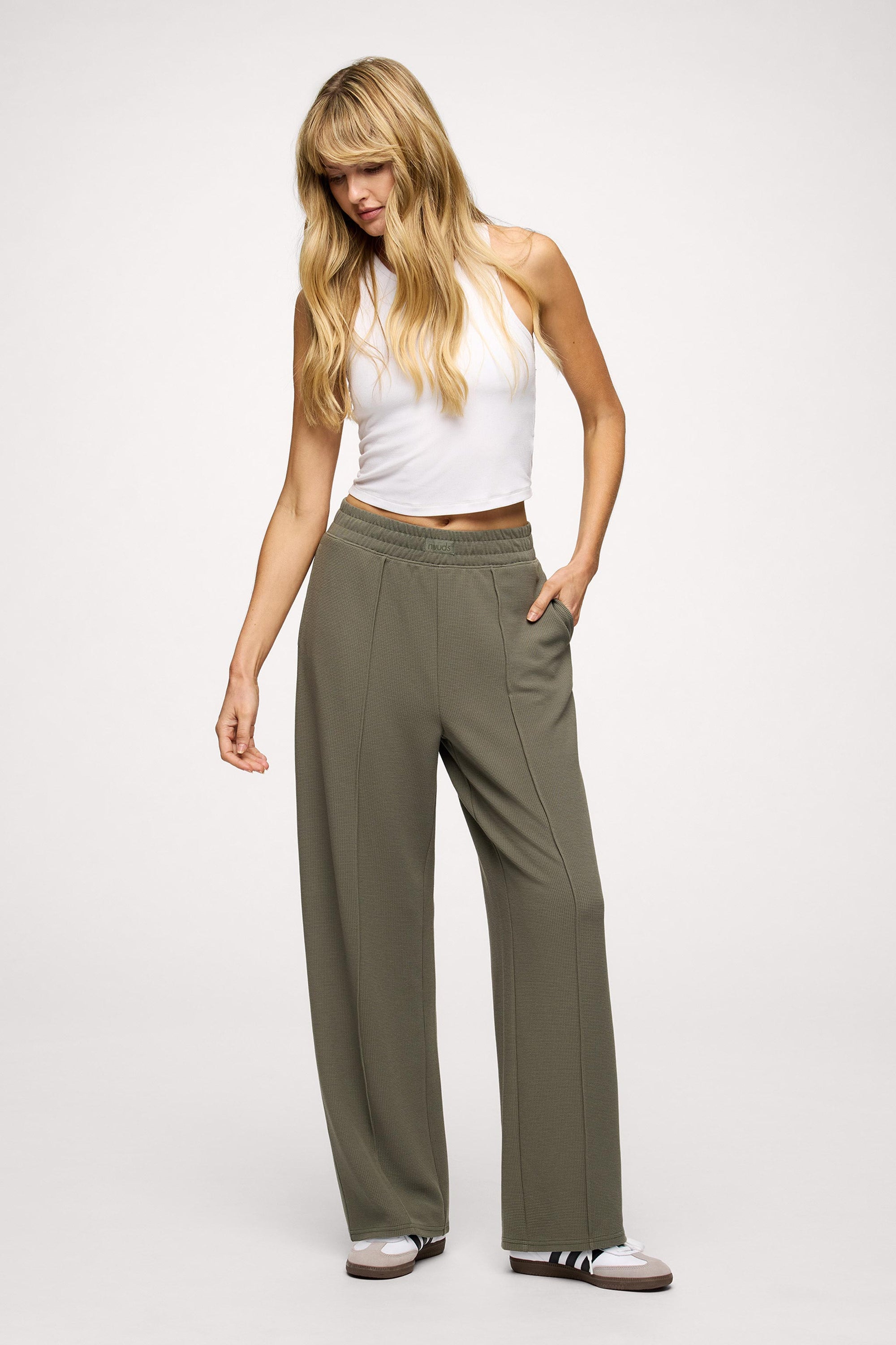 Performance Waffle Wide Leg Pant