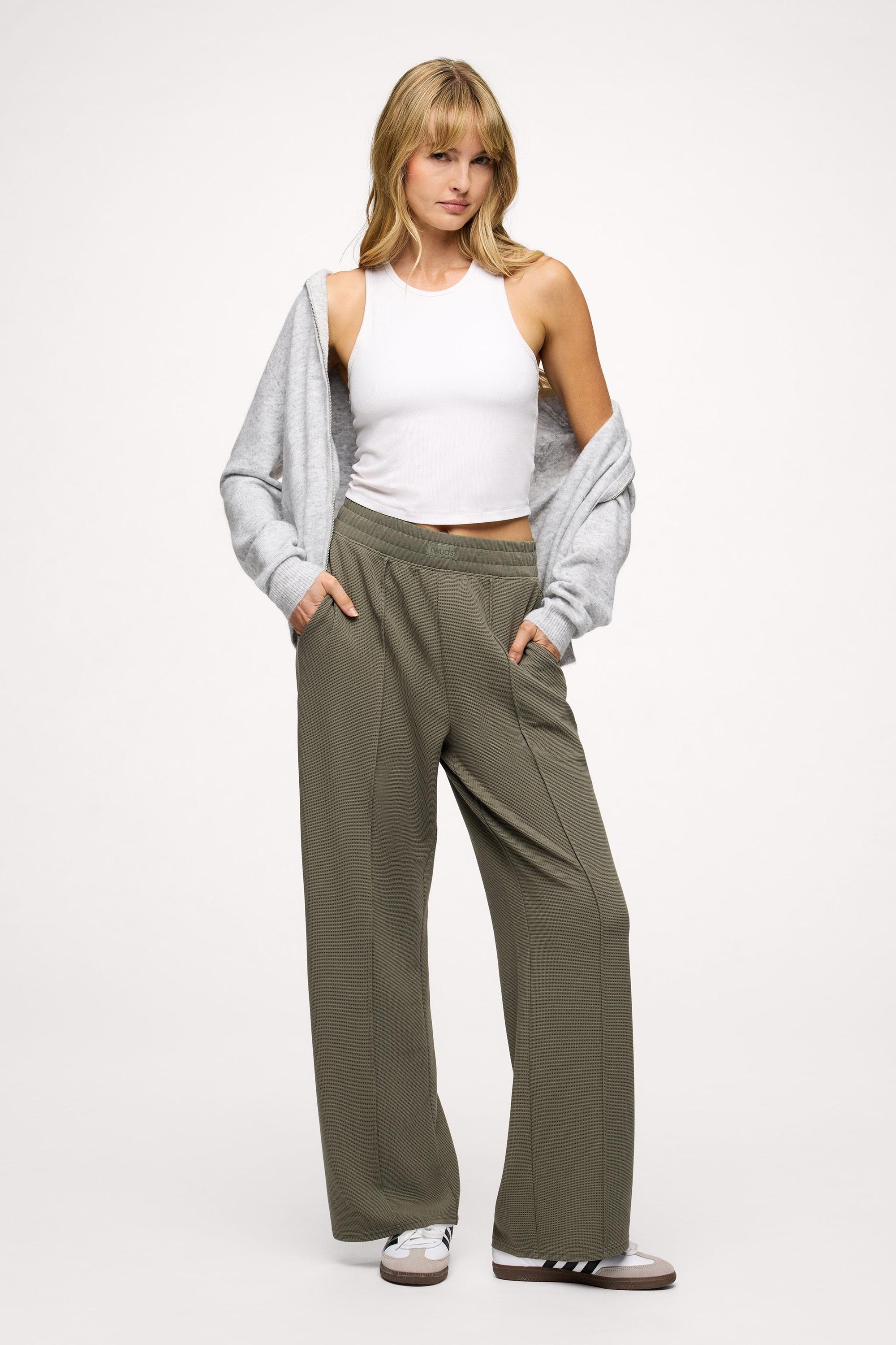 Performance Waffle Wide Leg Pant