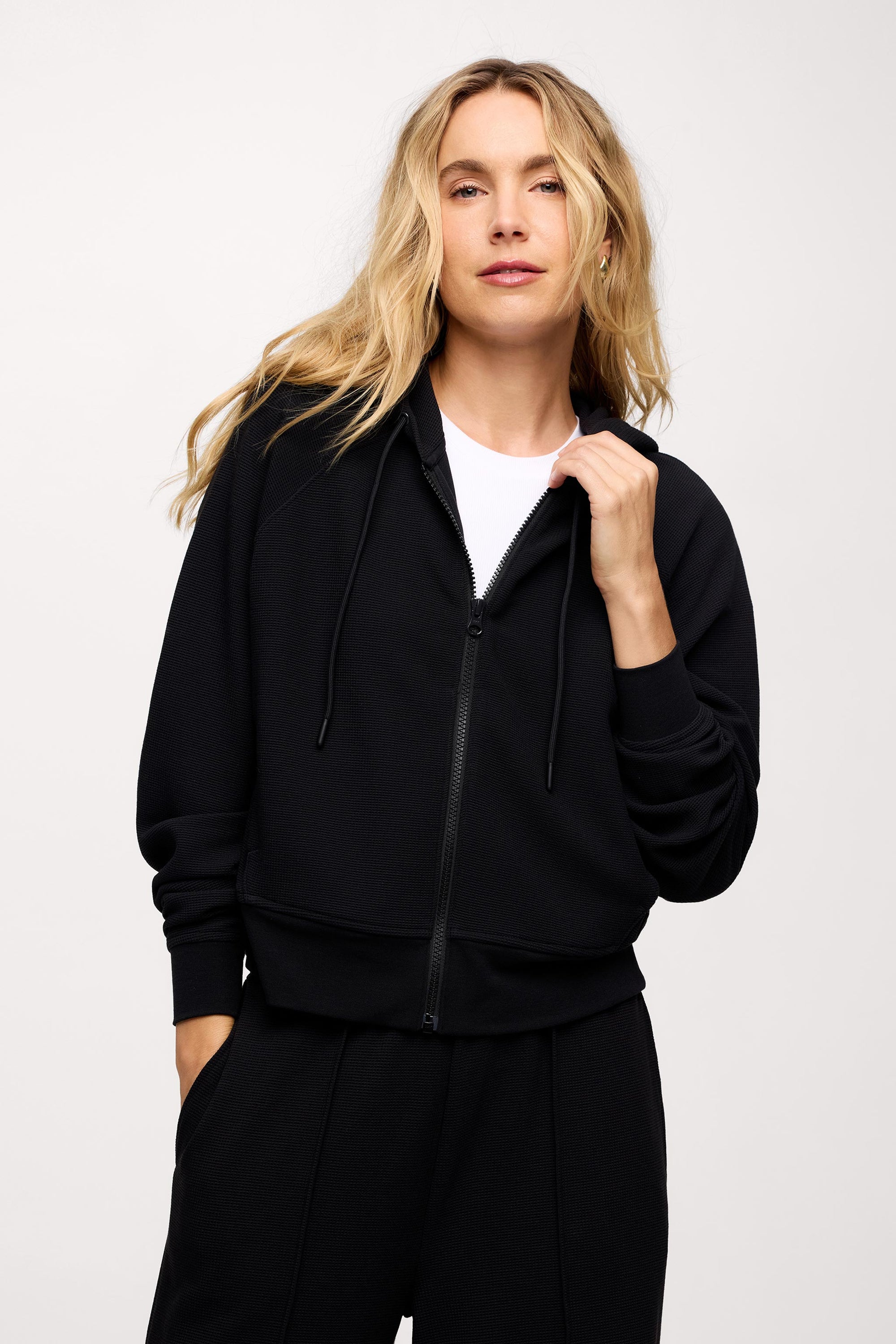 Performance Waffle Zip Up Hoodie