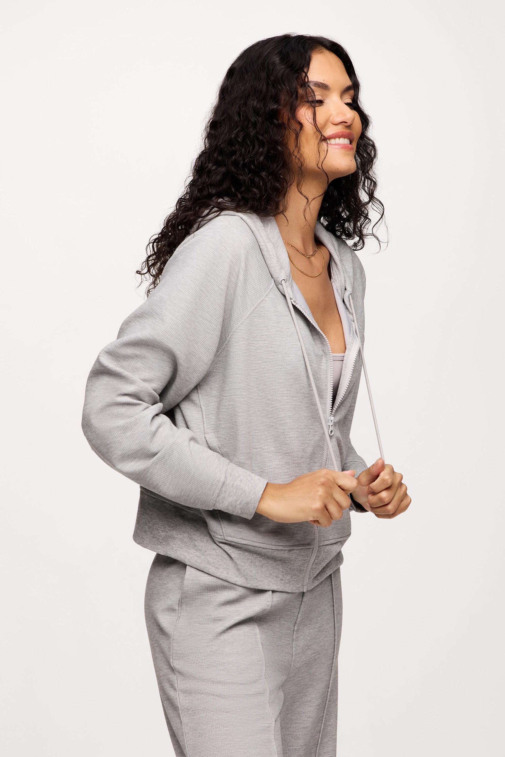 Performance Waffle Zip Up Hoodie