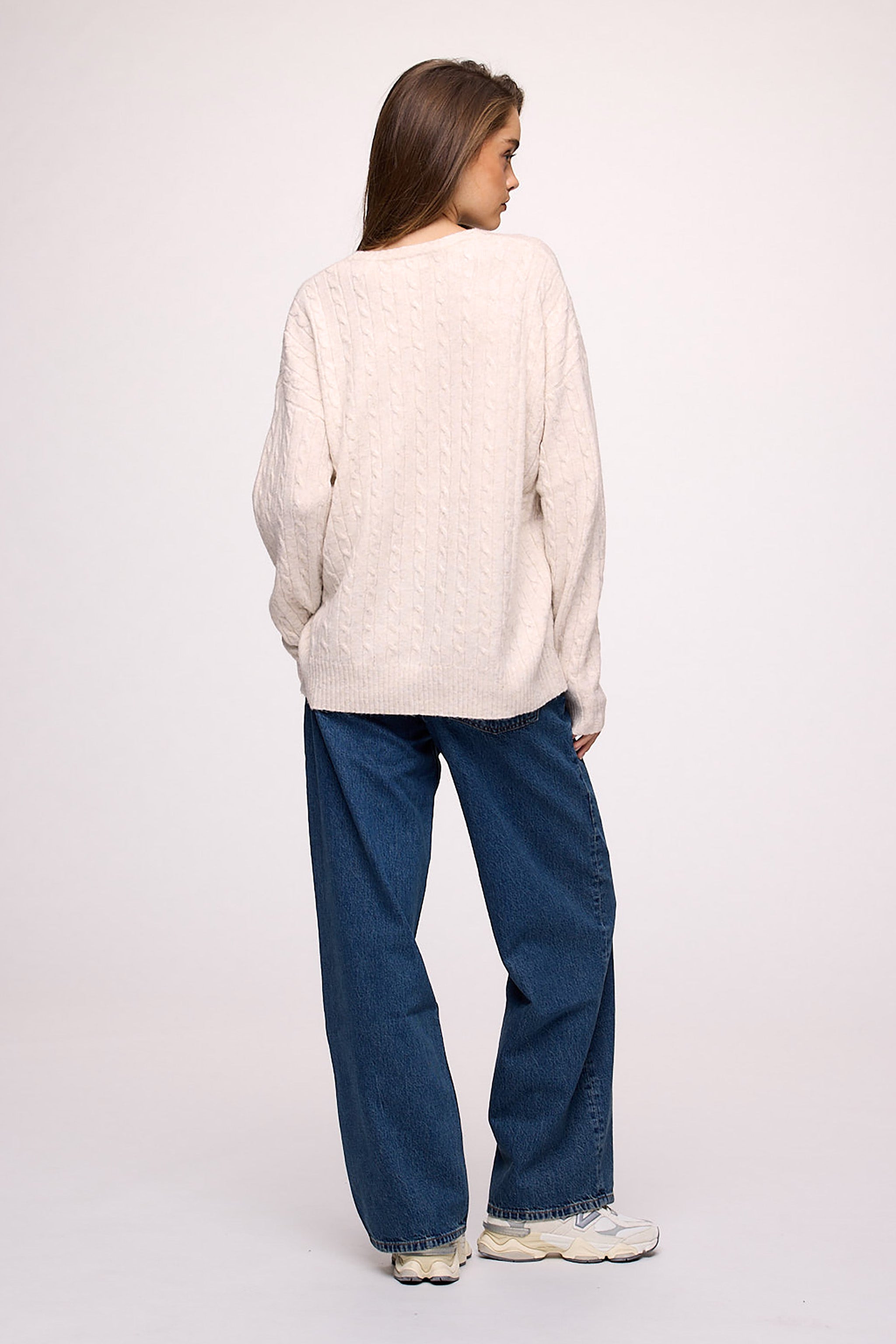 Cozy Knit Cable Crewneck Sweater