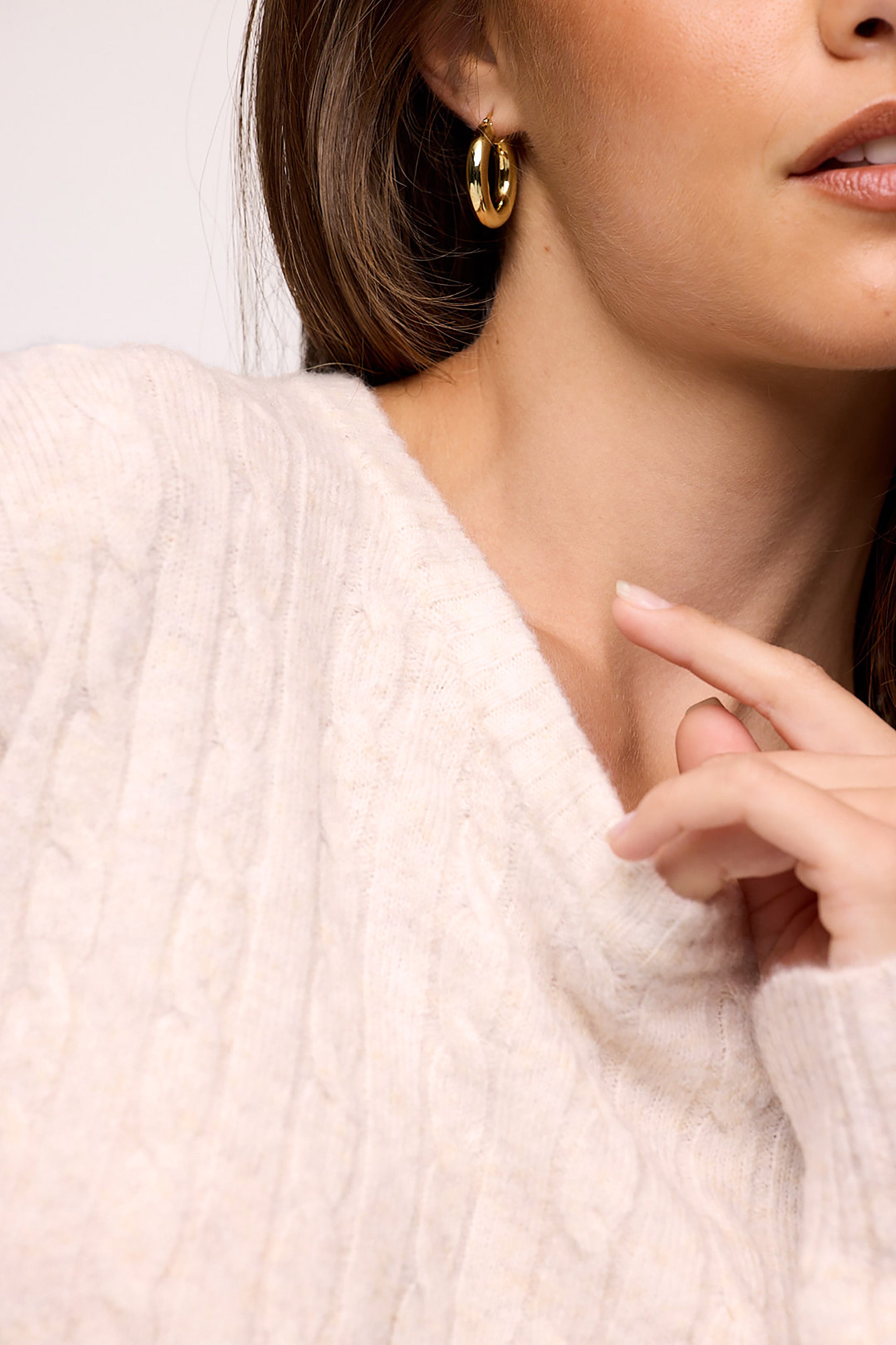 Cozy Knit Cable Crewneck Sweater