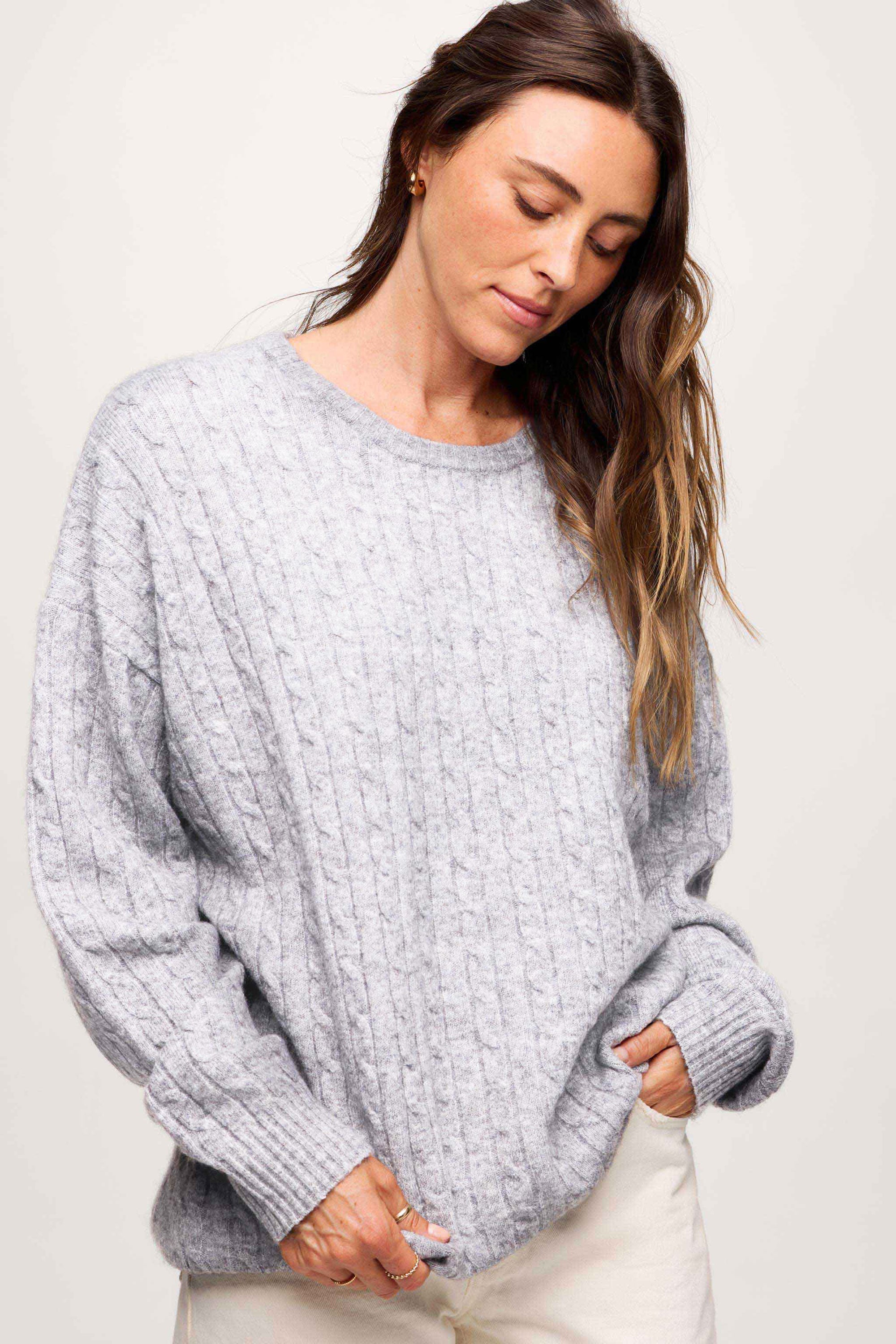 Cozy Knit Cable Crewneck Sweater