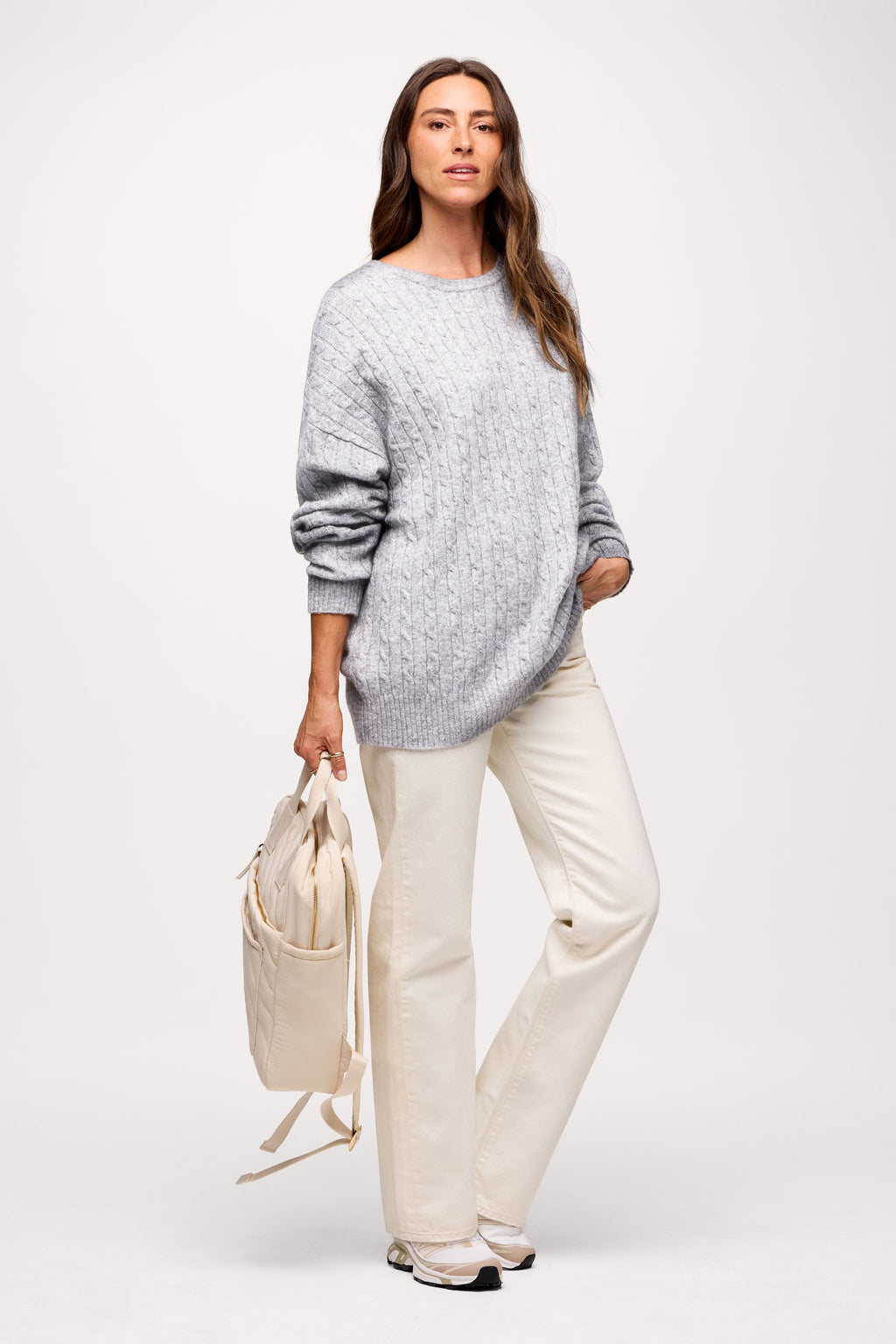 Cozy Knit Cable Crewneck Sweater