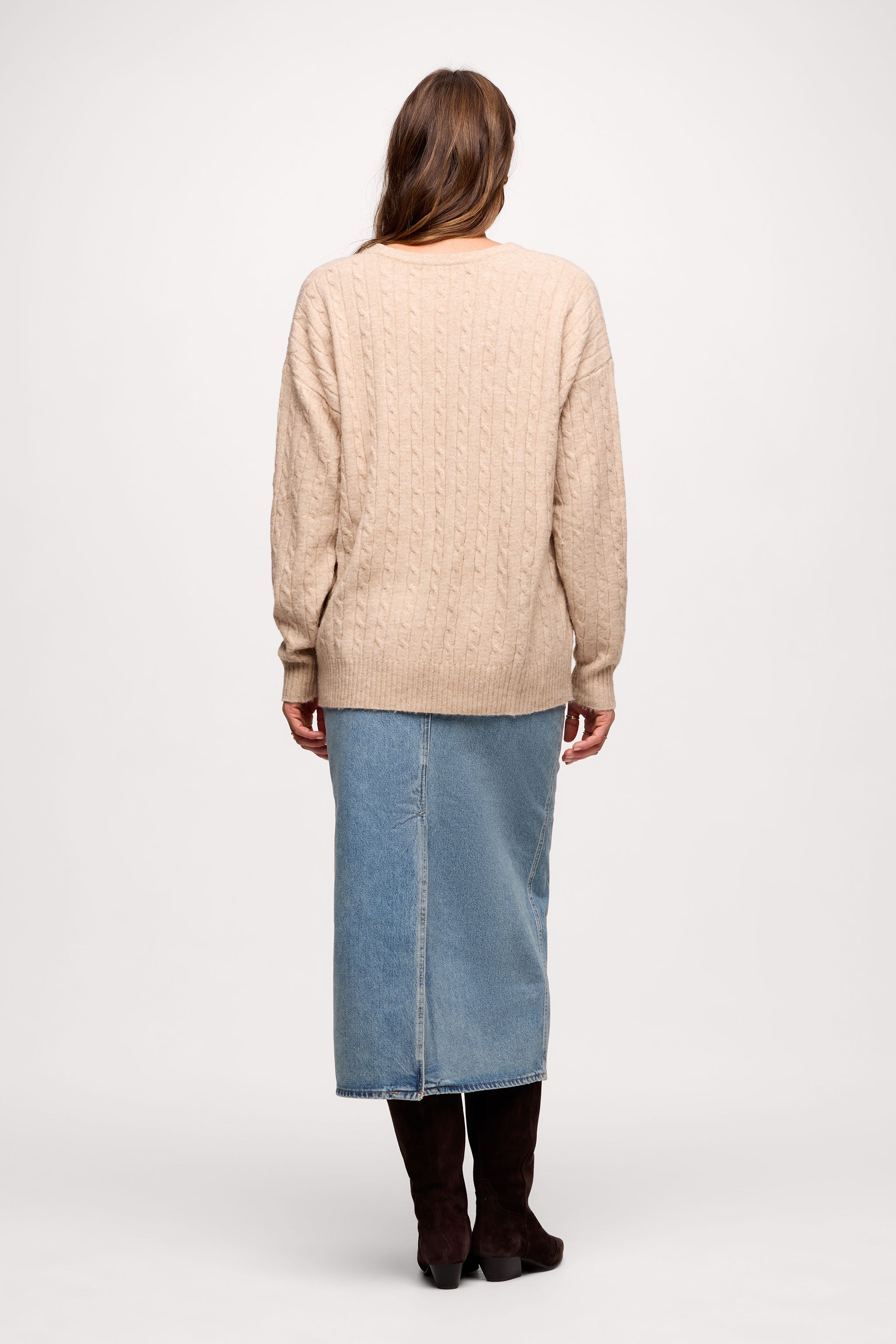 Cozy Knit Cable Crewneck Sweater