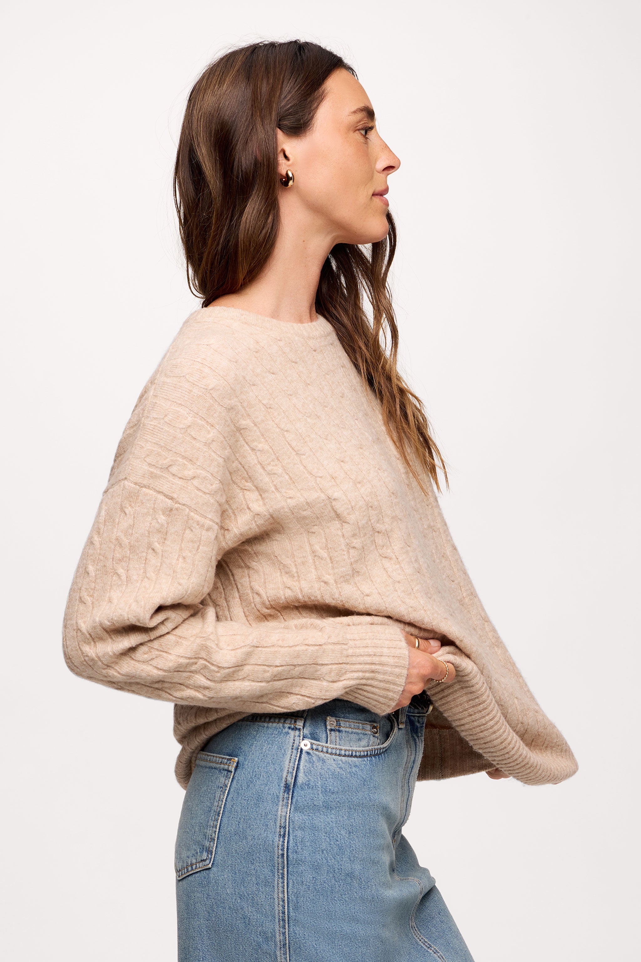 Cozy Knit Cable Crewneck Sweater