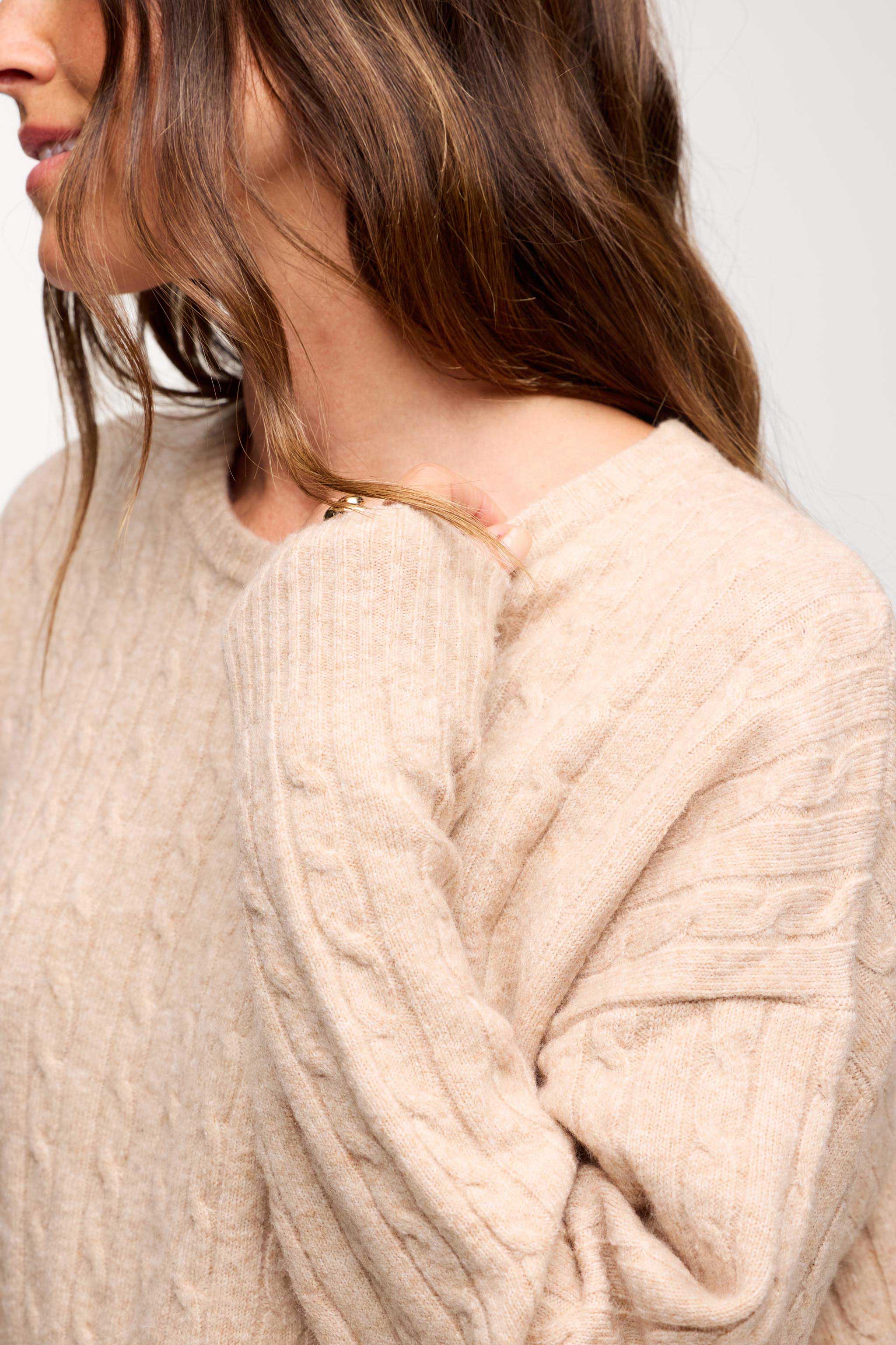 Cozy Knit Cable Crewneck Sweater