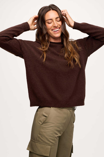 【美品】  HYKE / ハイク | CREWNECK SWEATER シルク混 クルーネックニット | 1 | ブラウン系 | レディース HYKE - 【美品】 HYKE / ハイク | CREWNECK SWEATER シルク混 クルー