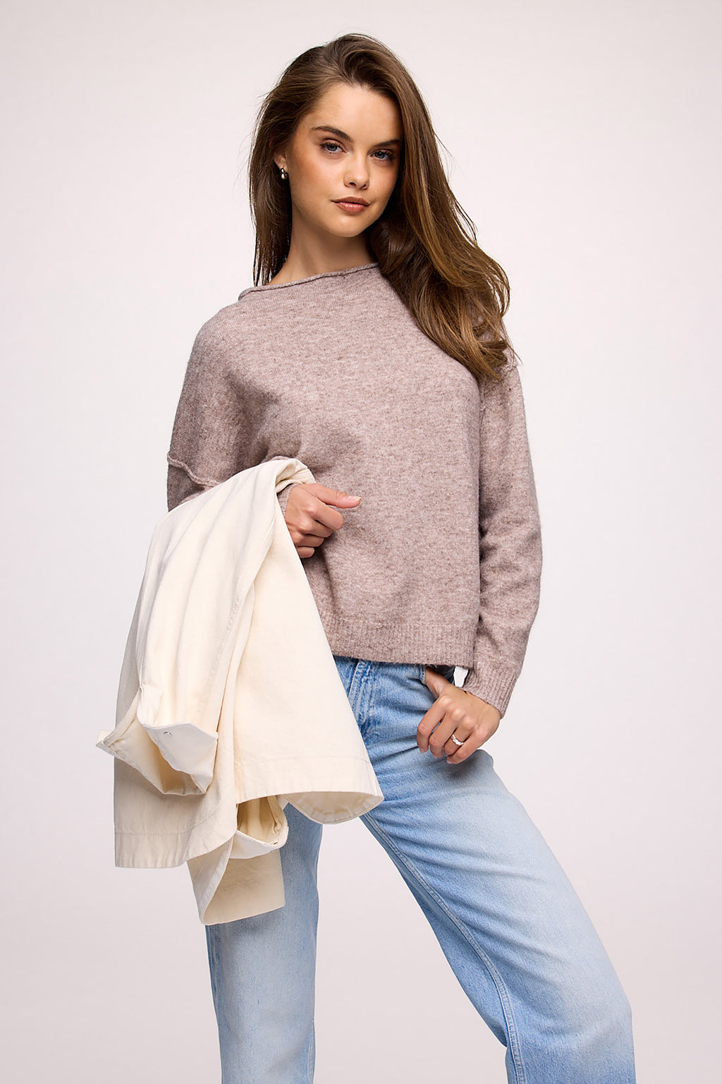 Cozy Knit Mock Neck Sweater