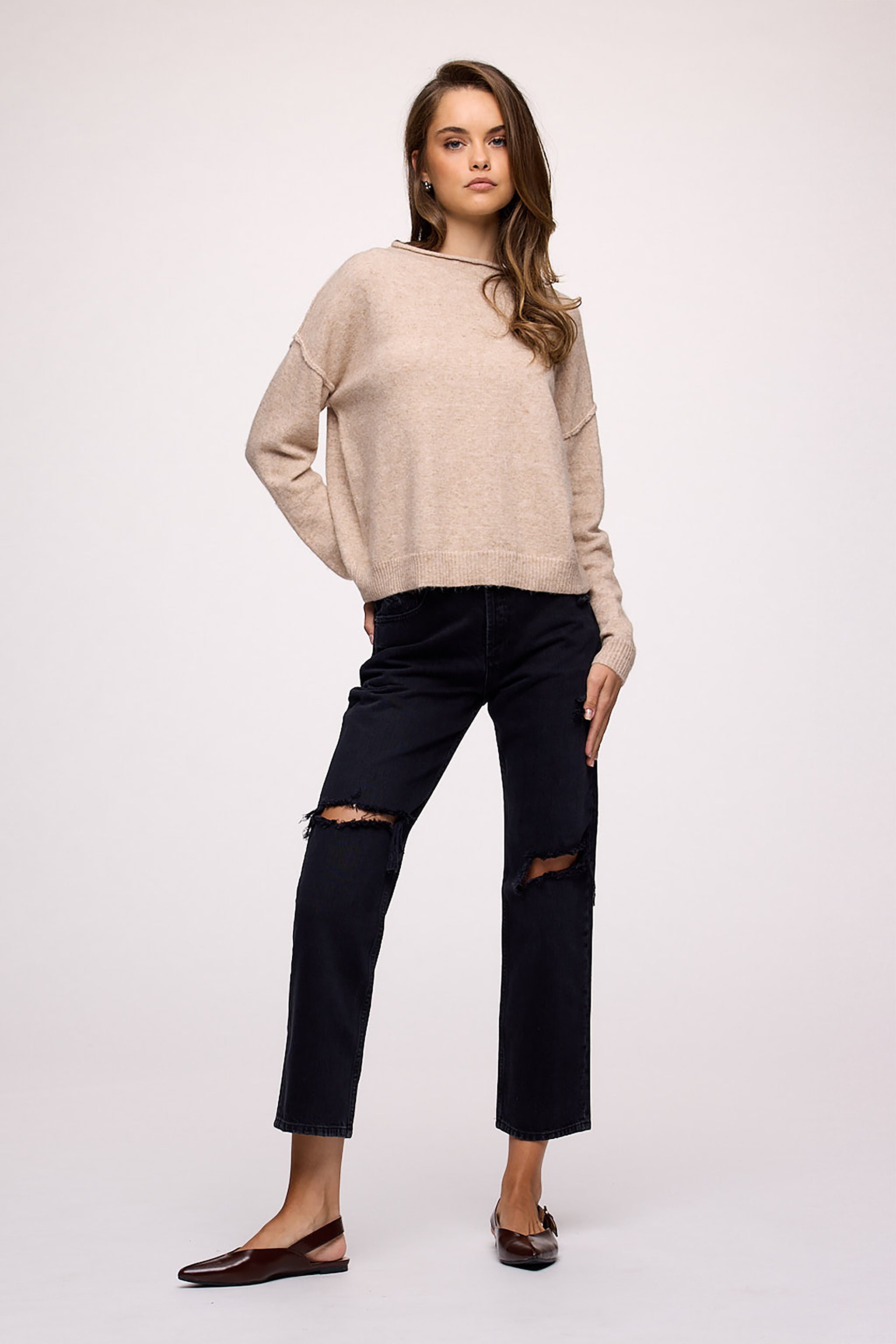 Cozy Knit Mockneck Sweater | Women's Mockneck Sweater – Soft