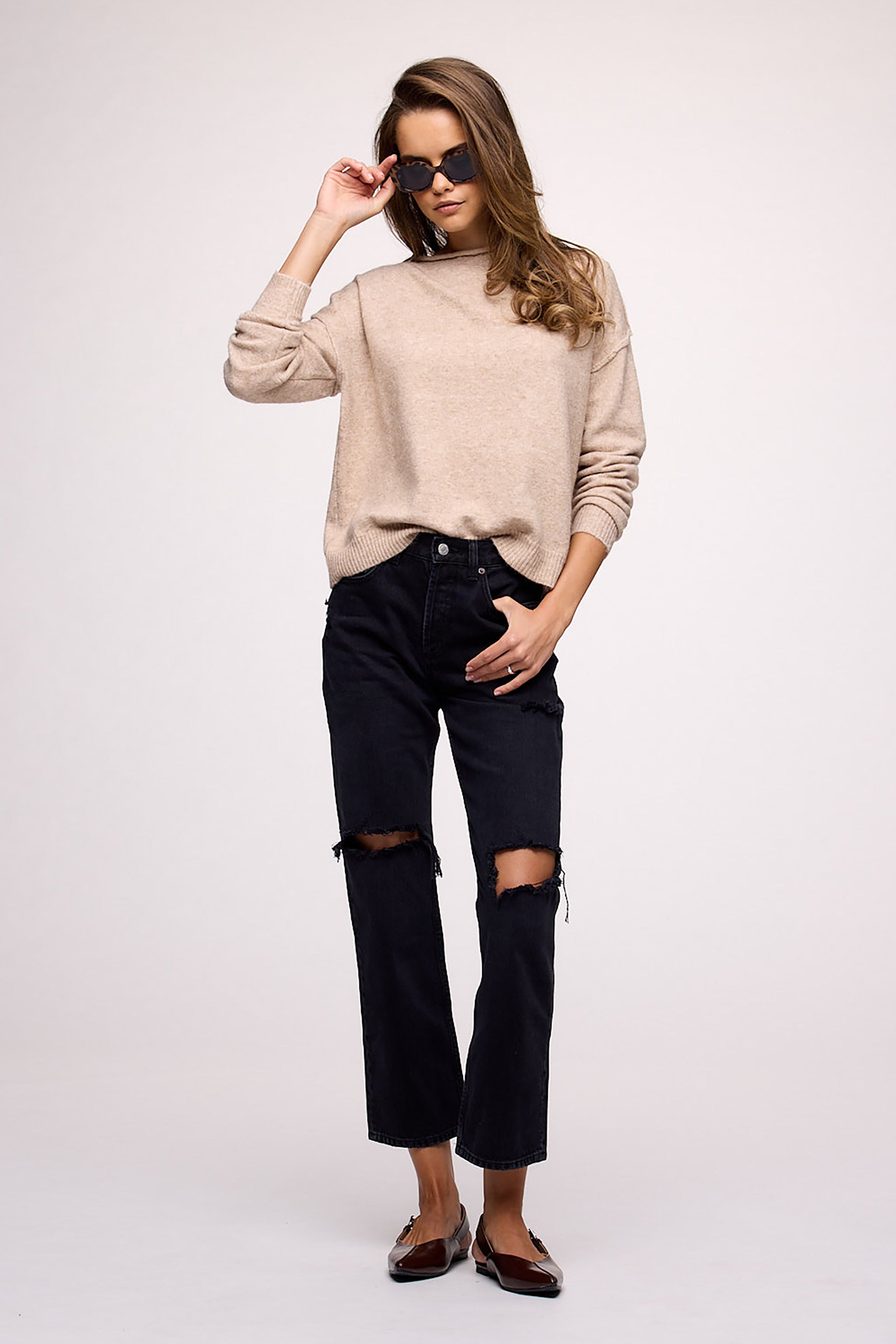 Cozy Knit Mock Neck Sweater