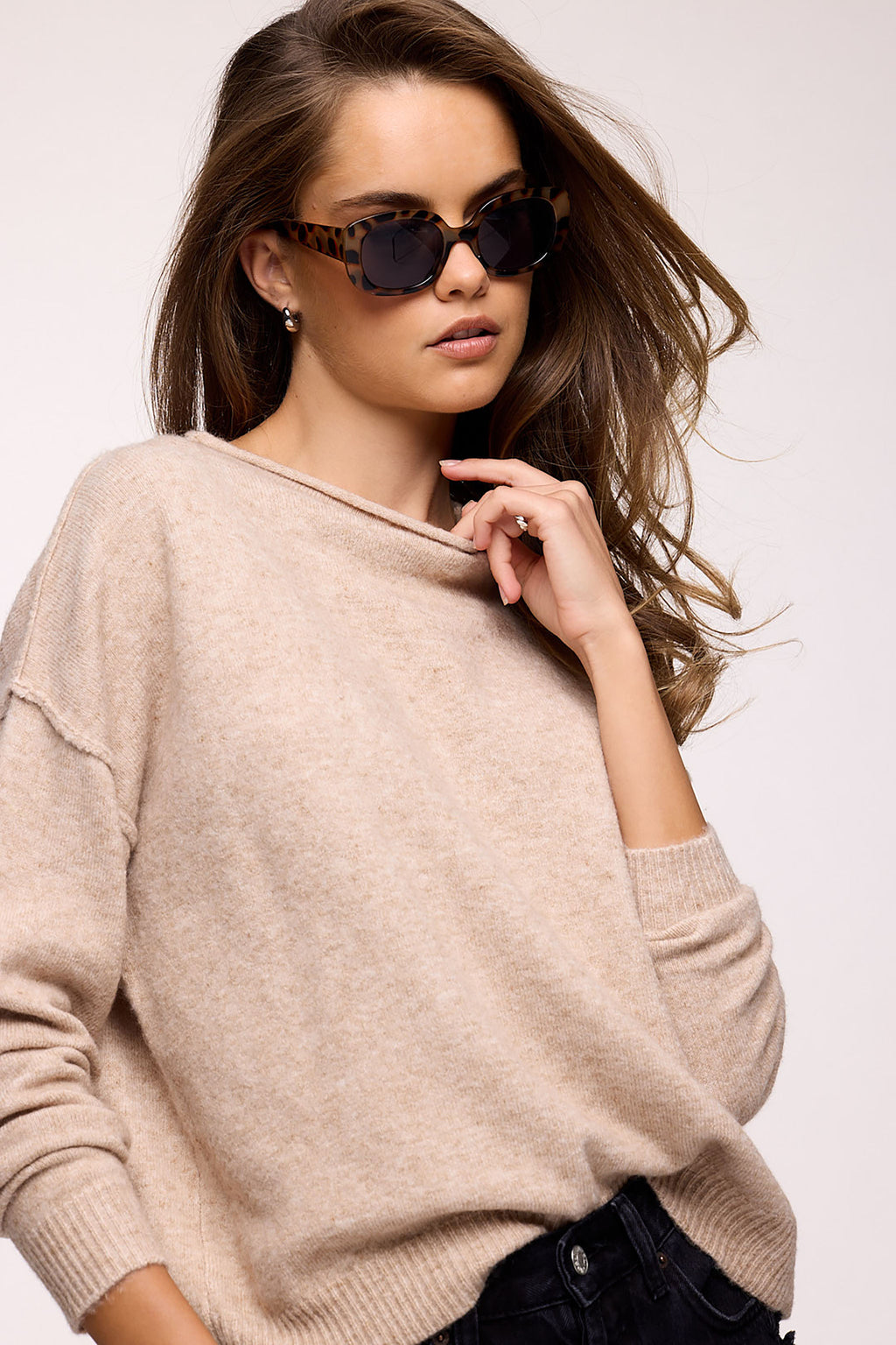 Cozy Knit Mock Neck Sweater