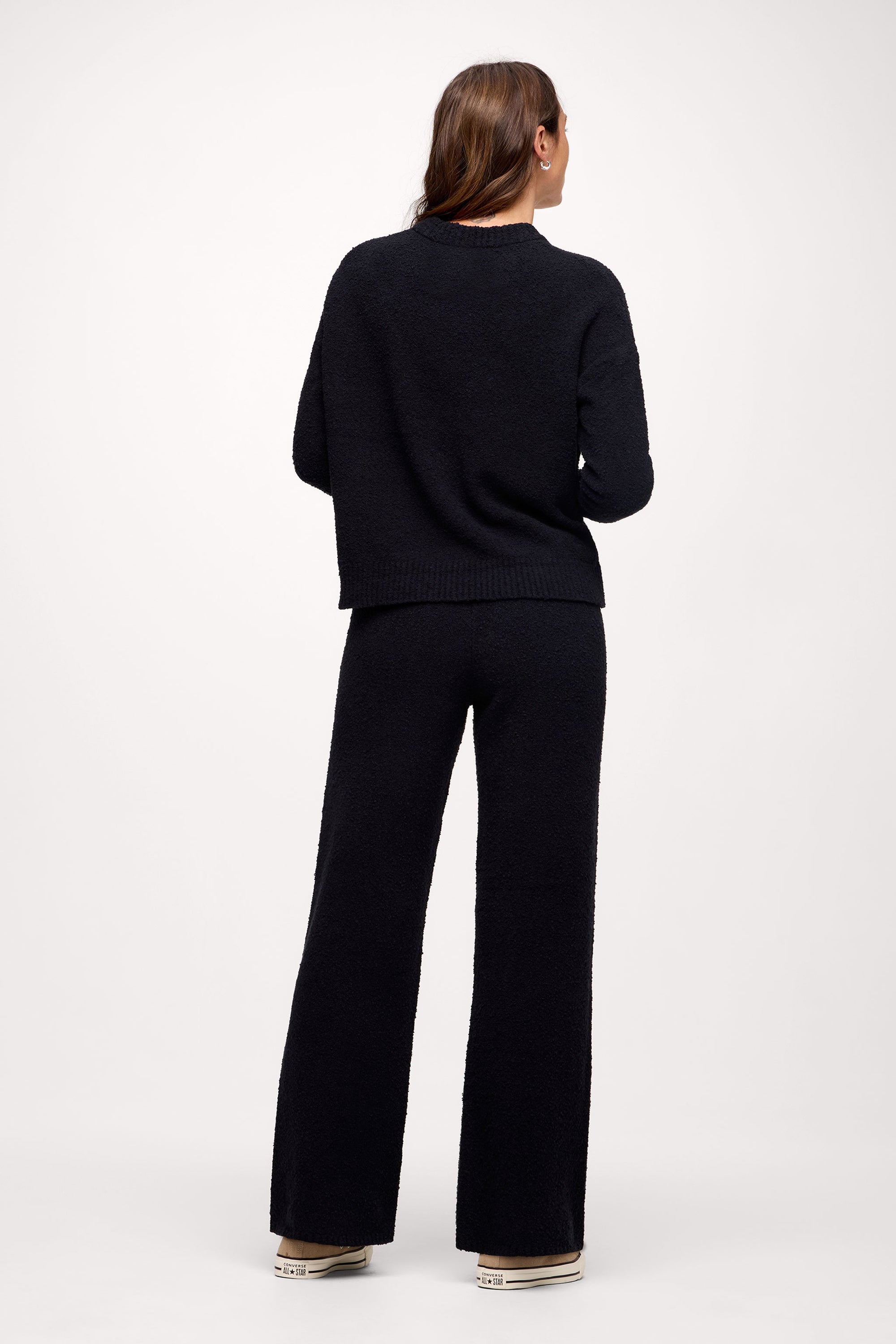 nuuds boucle crewneck sweater – cozy sweater womens sweater soft knit crewneck