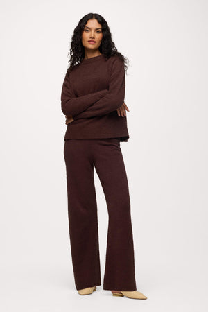 nuuds boucle sweater pant wide leg sweatpants casual pants for women comfort knit pants