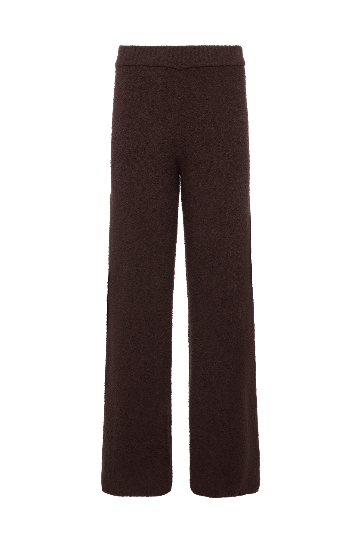 Color:Espresso | nuuds boucle sweater pant wide leg sweatpants casual pants for women comfort knit pants