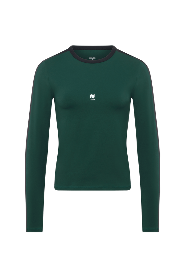 nuuds contrast long sleeve top womens long sleeve active shirt pilates outfit fitted workout top
