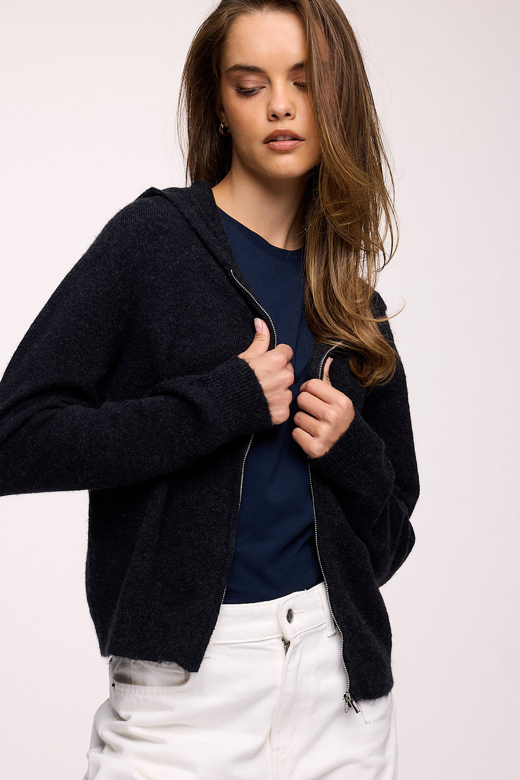 Cozy Knit Zip Up Cardigan