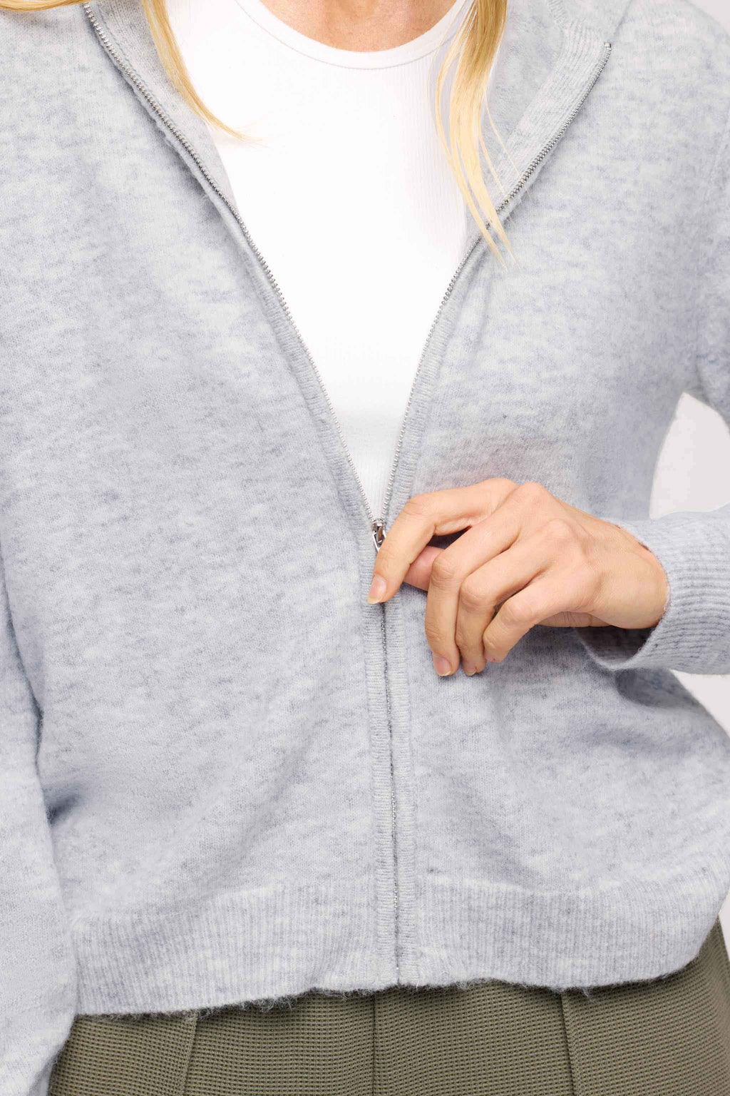Cozy Knit Zip Up Cardigan