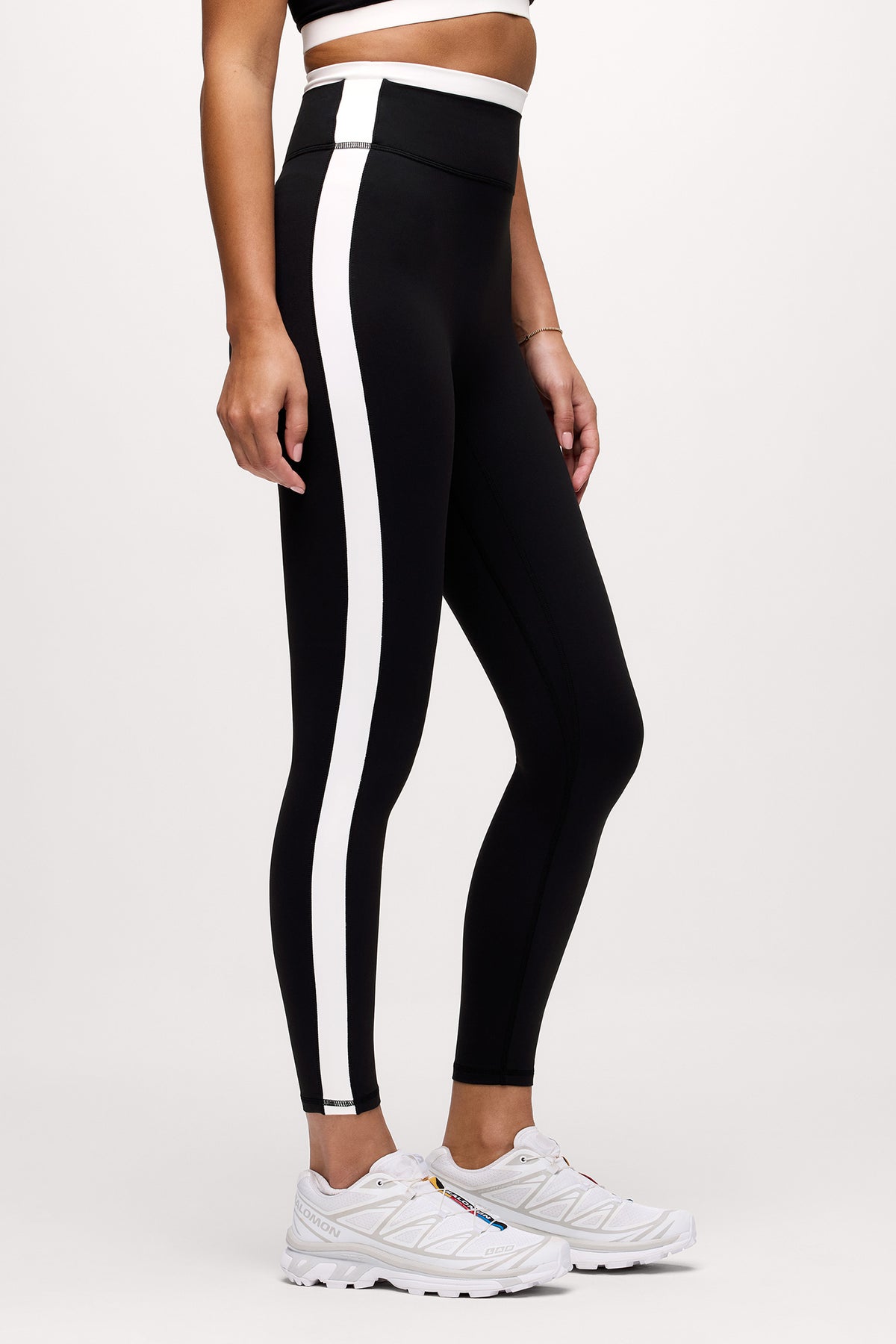 Color:Black | nuuds contrast legging womens workout leggings high waisted pilates outfit