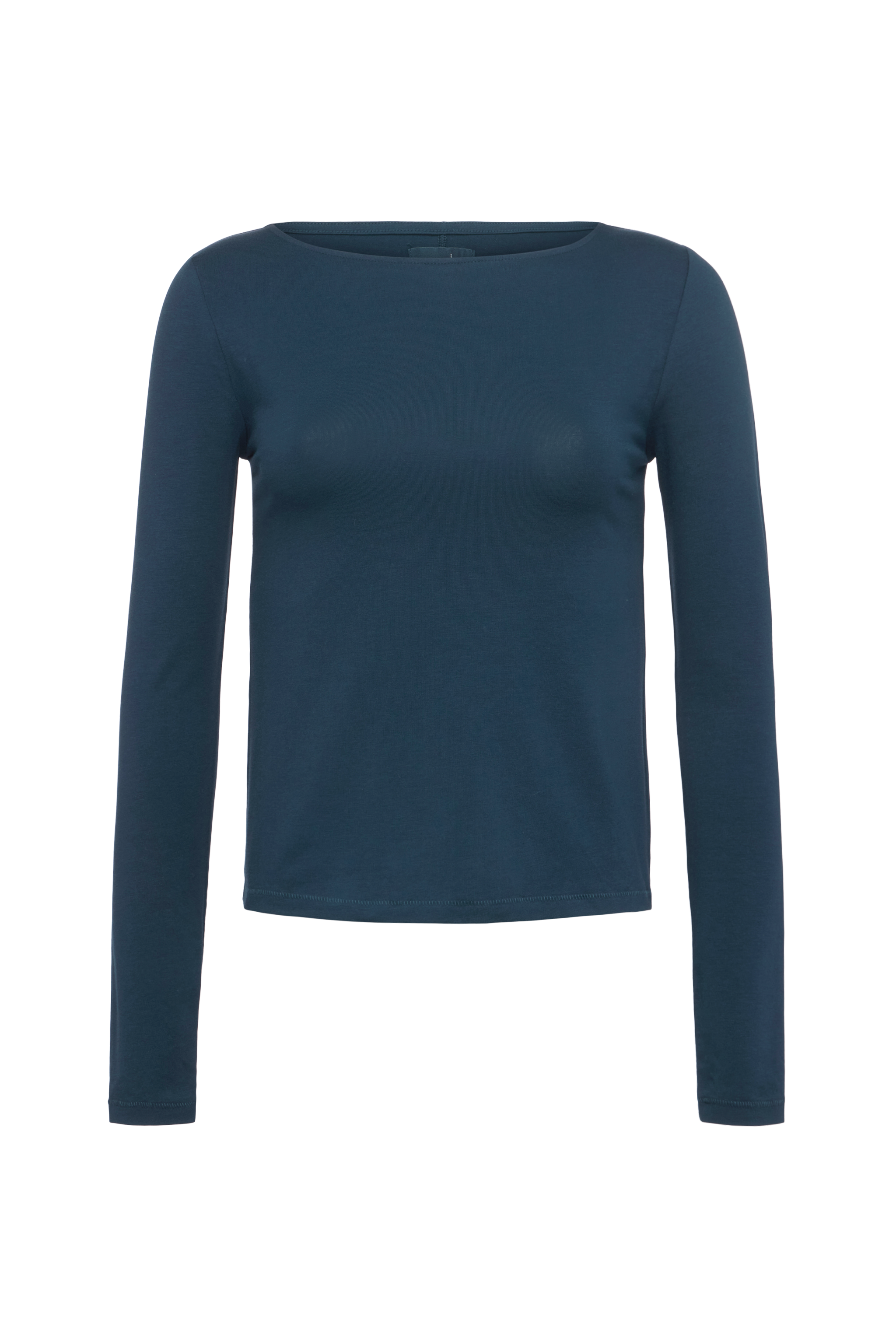 Slinky Jersey Boat Neck Long Sleeve Shirt