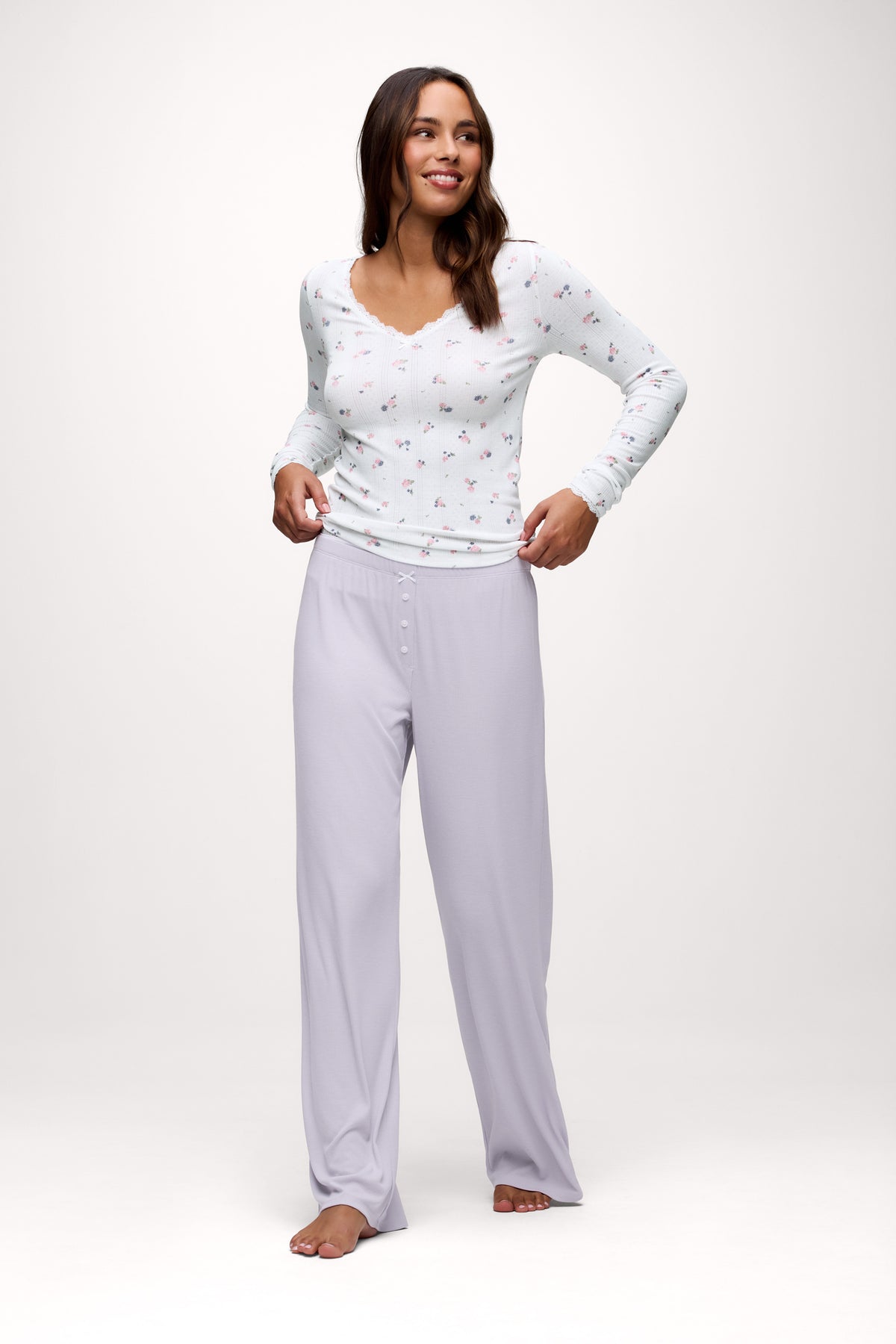 Color:Rosette | Sweetheart Pajama Top
