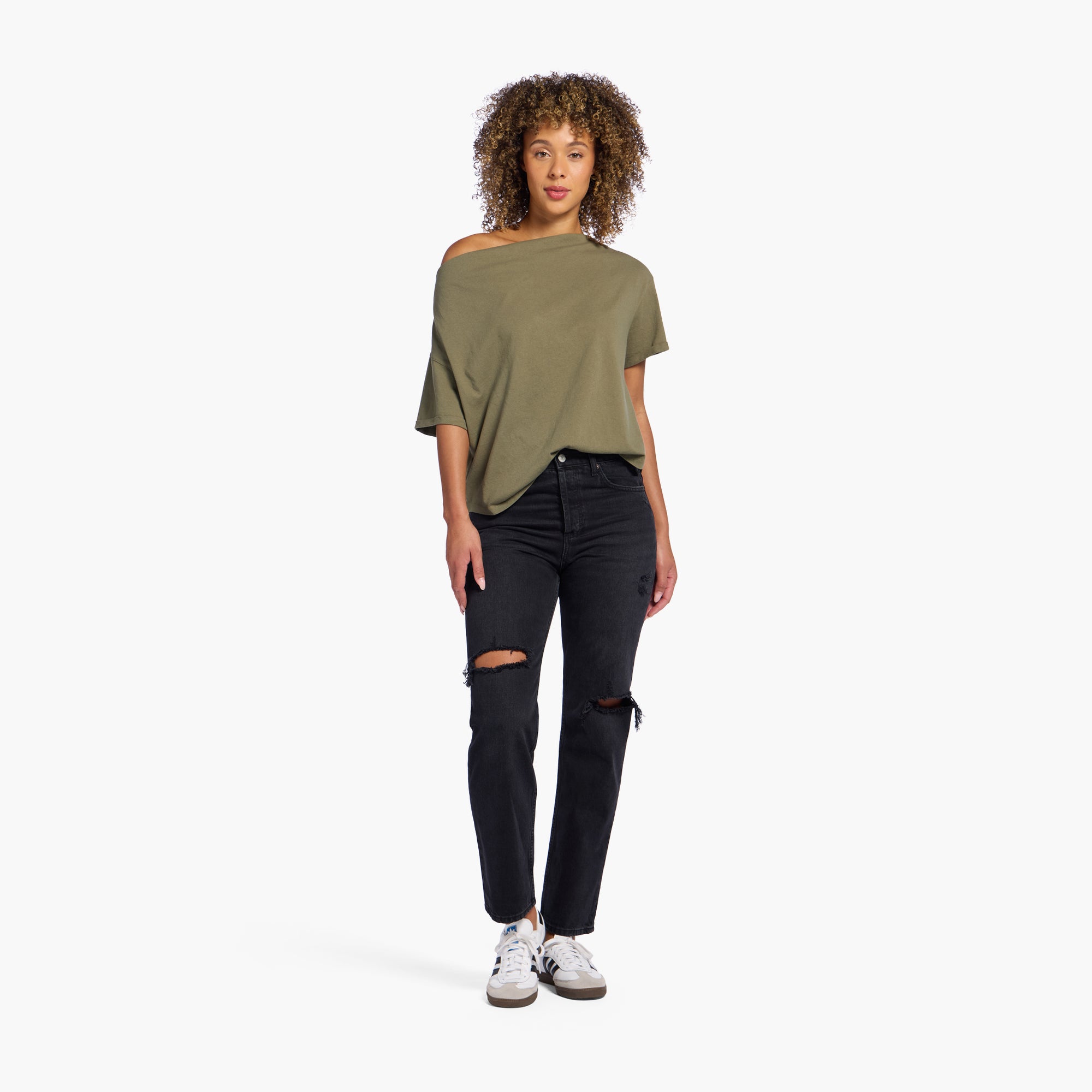 Vintage Cotton Off The Shoulder T-Shirt