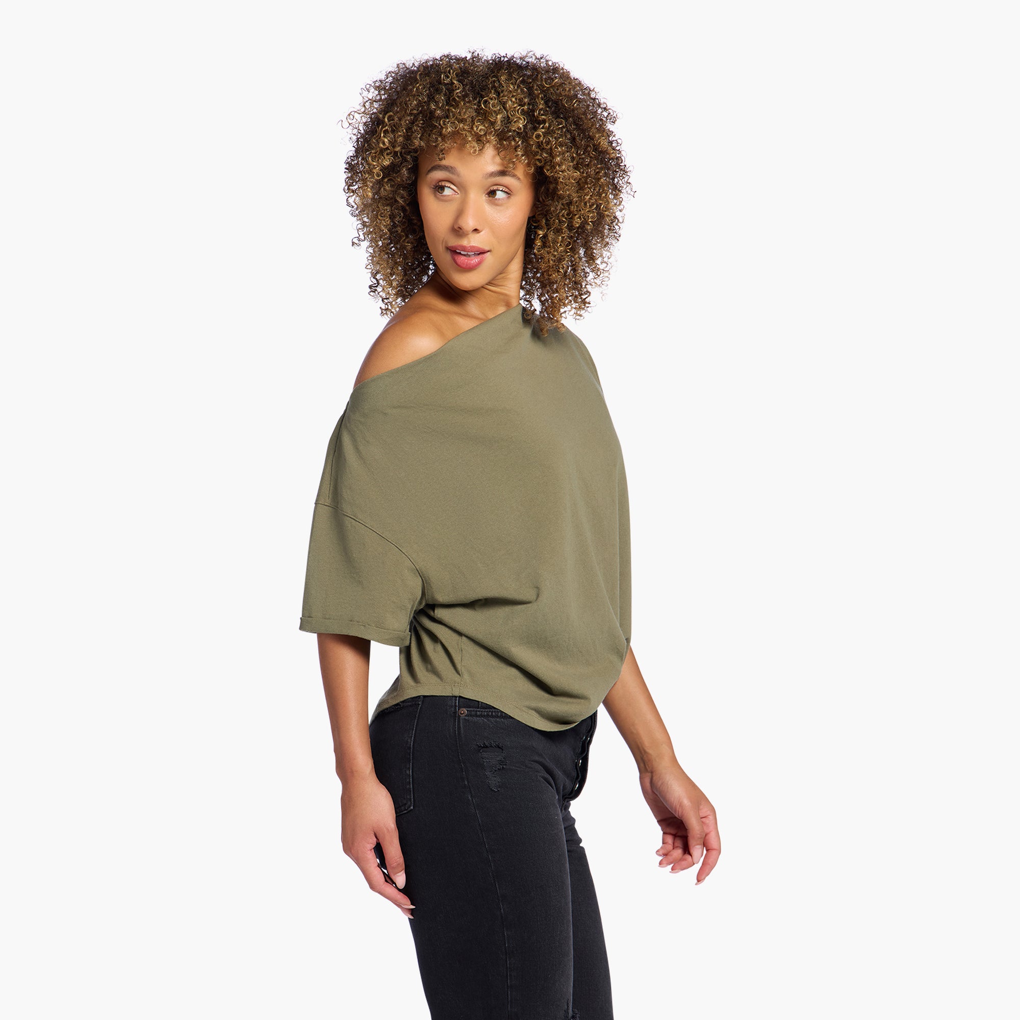 Vintage Cotton Off The Shoulder T-Shirt