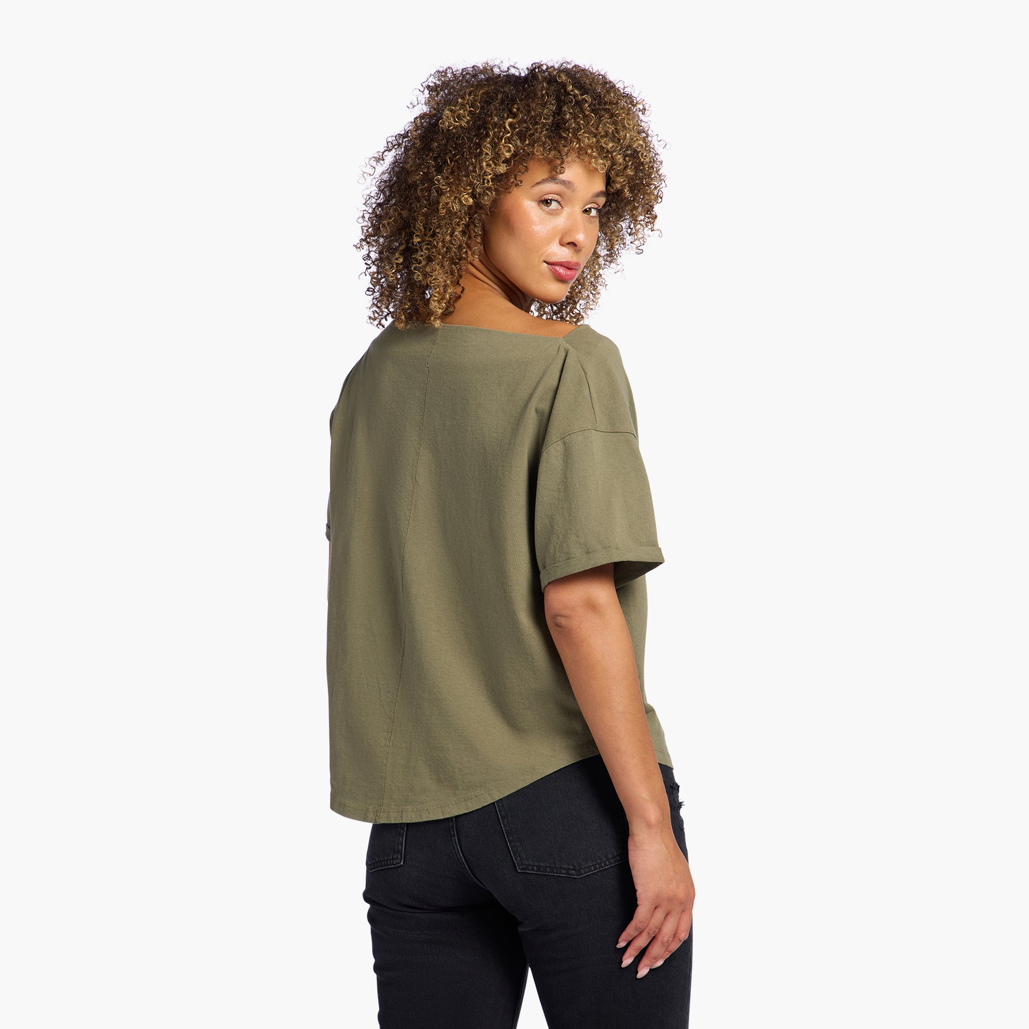 Vintage Cotton Off The Shoulder T-Shirt