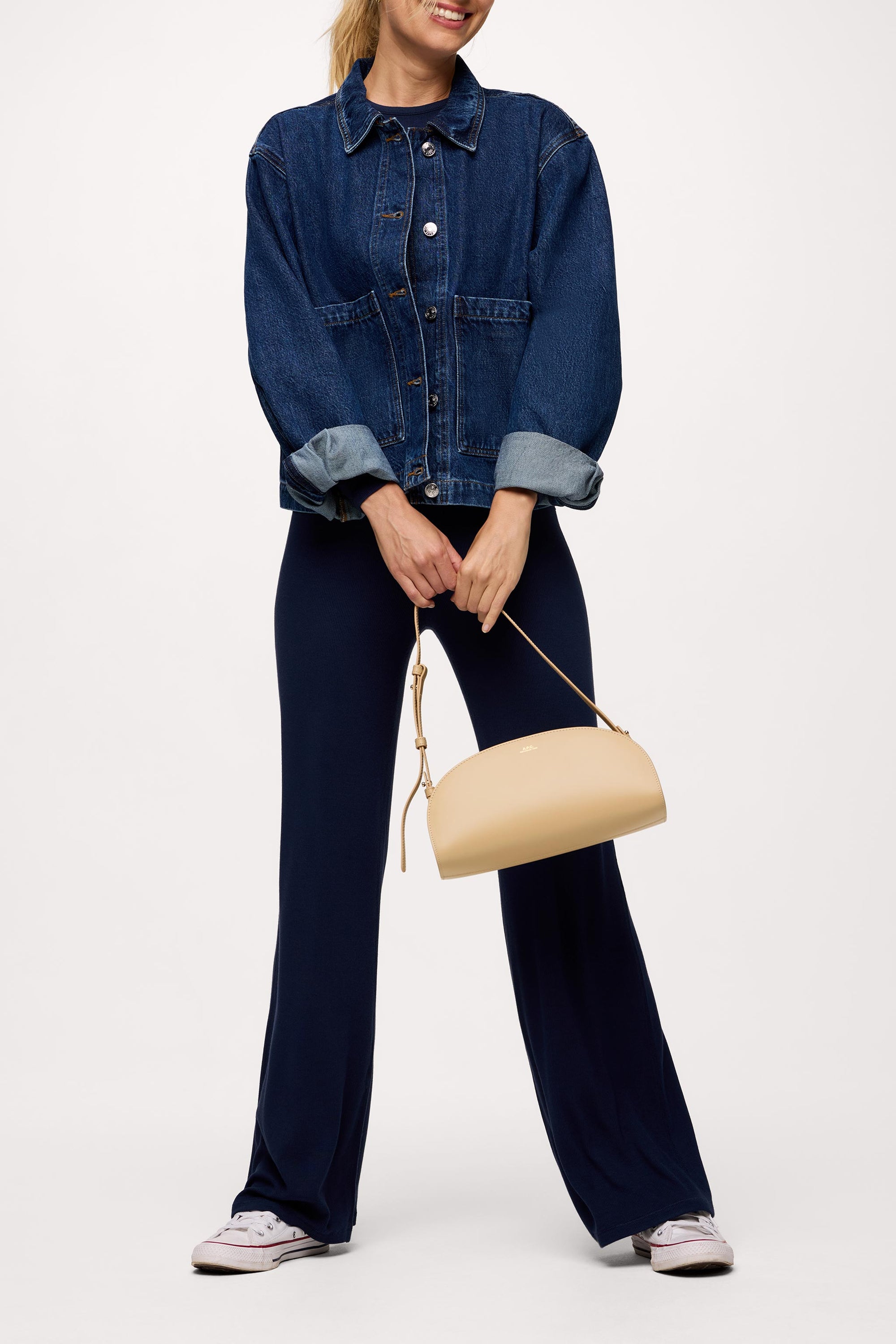 Slinky Rib Streamline Pant | Navy
