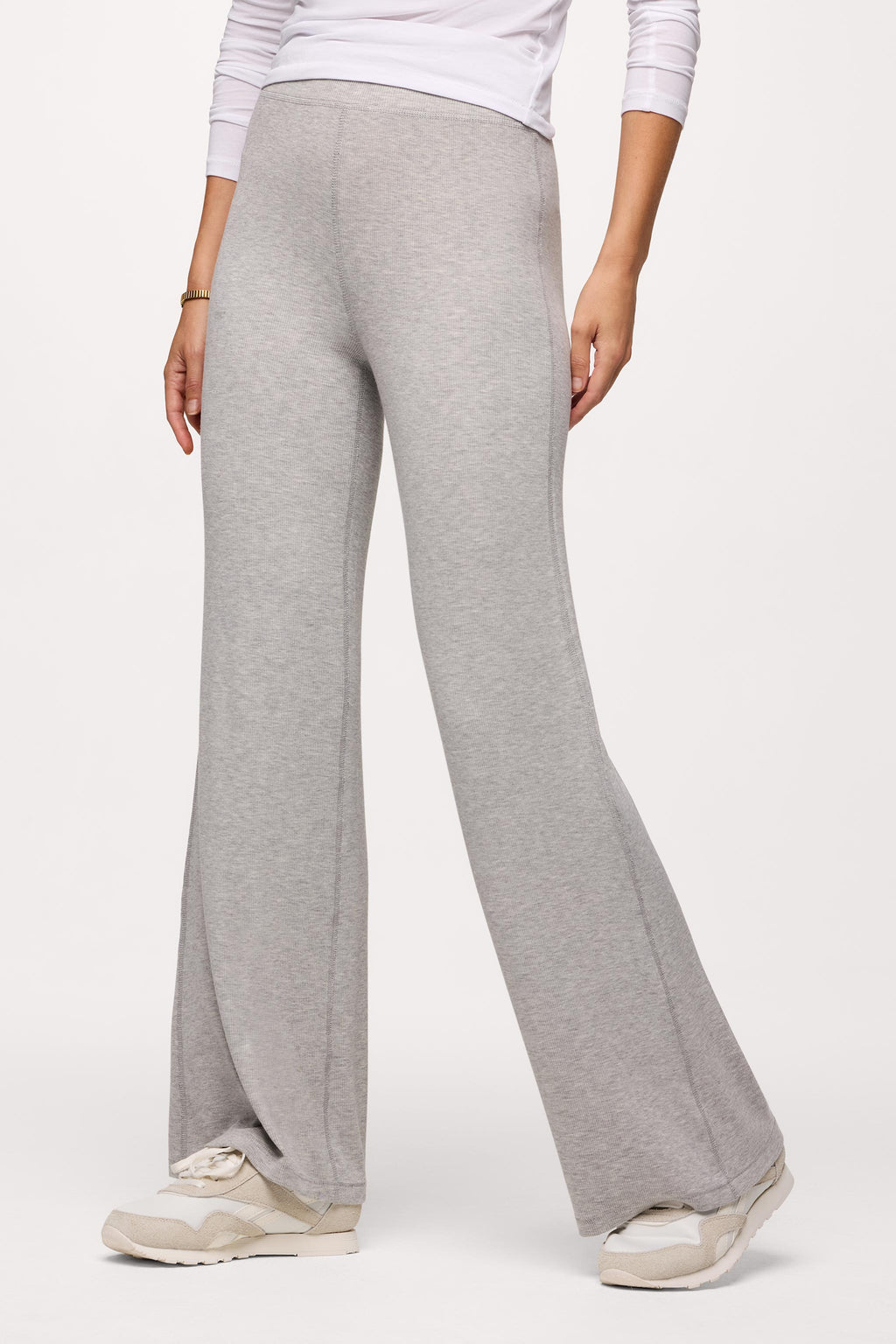 Slinky Rib Streamline Pant | Heather Grey