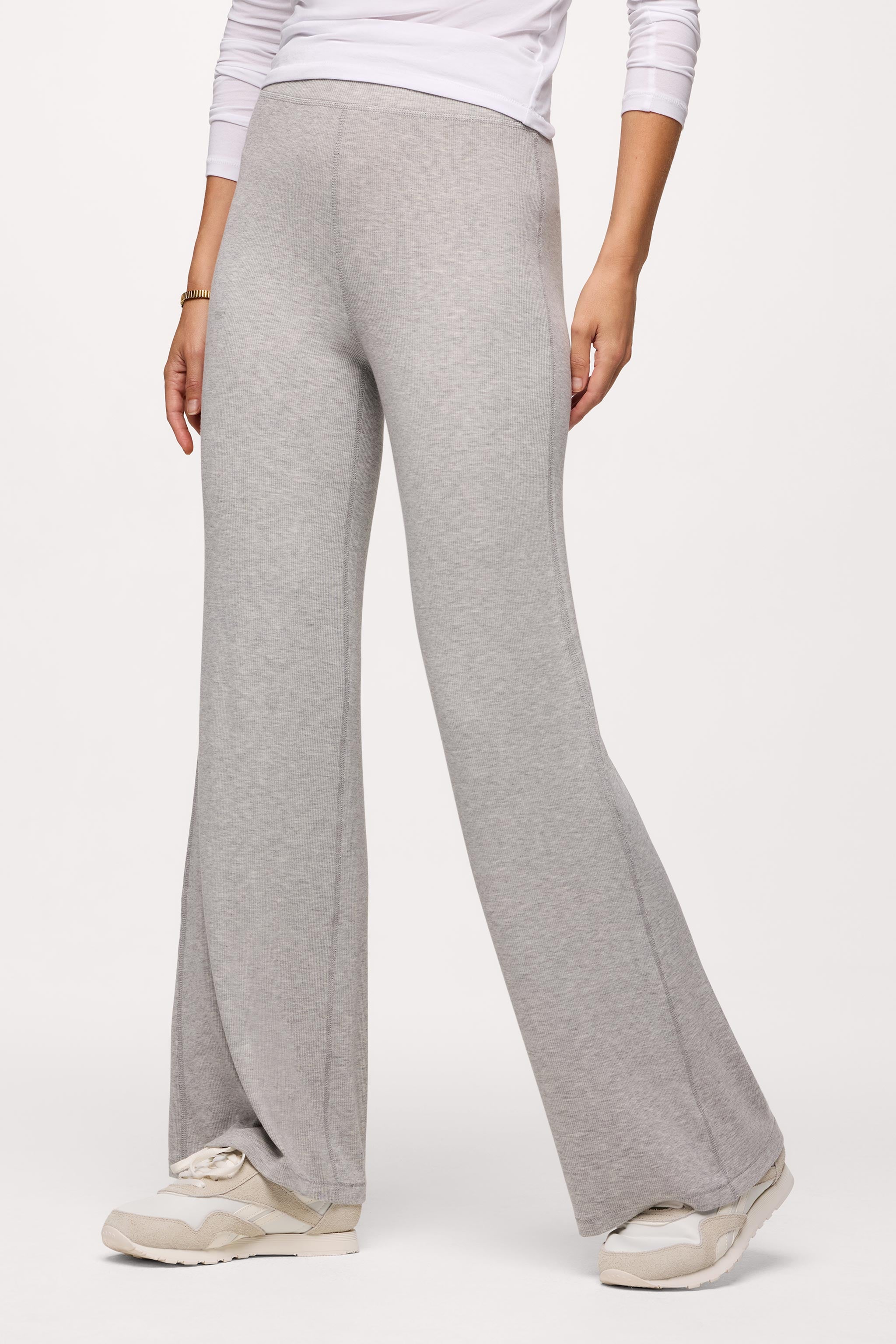 Slinky Rib Streamline Pant | Heather Grey