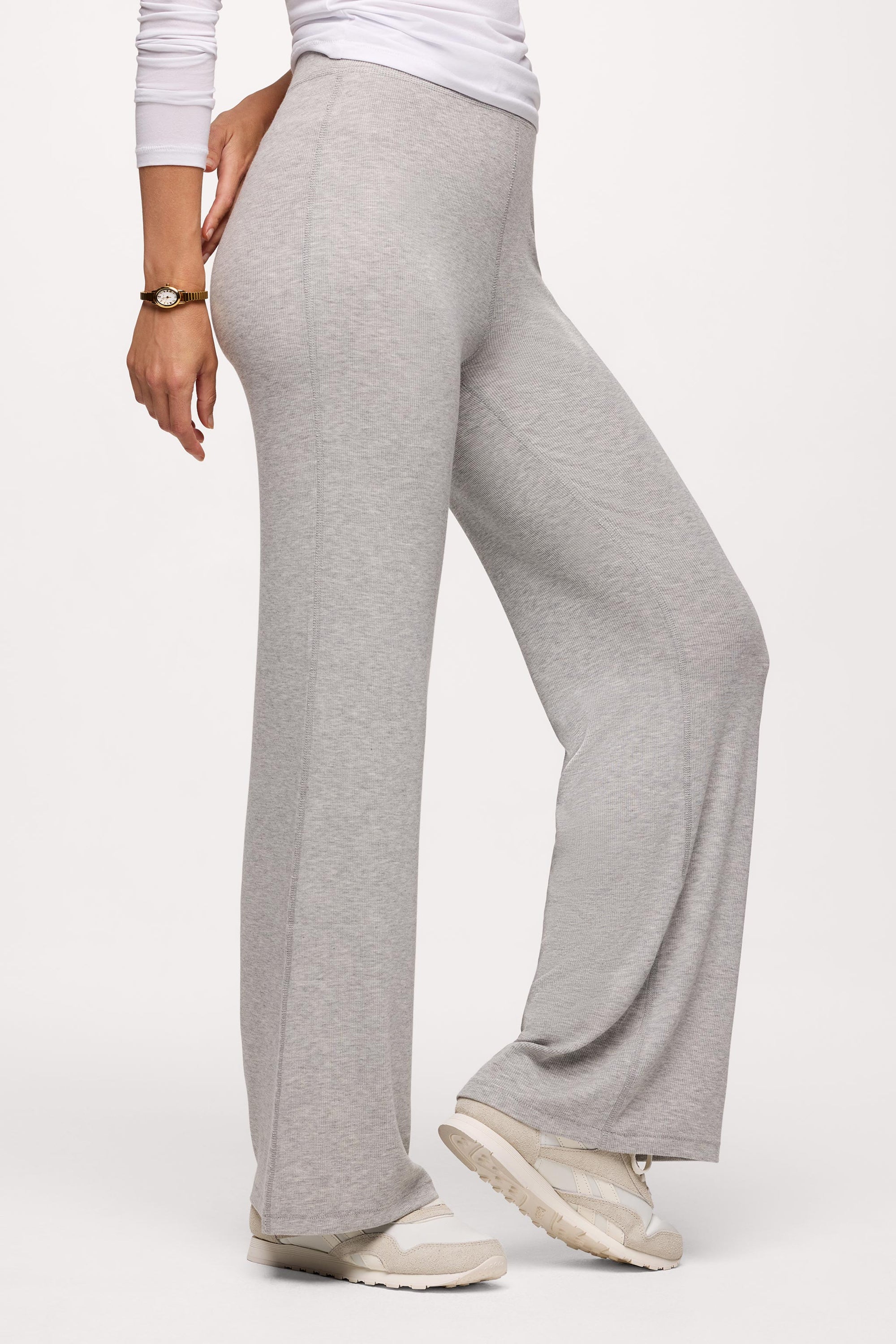 Slinky Rib Streamline Pant | Heather Grey