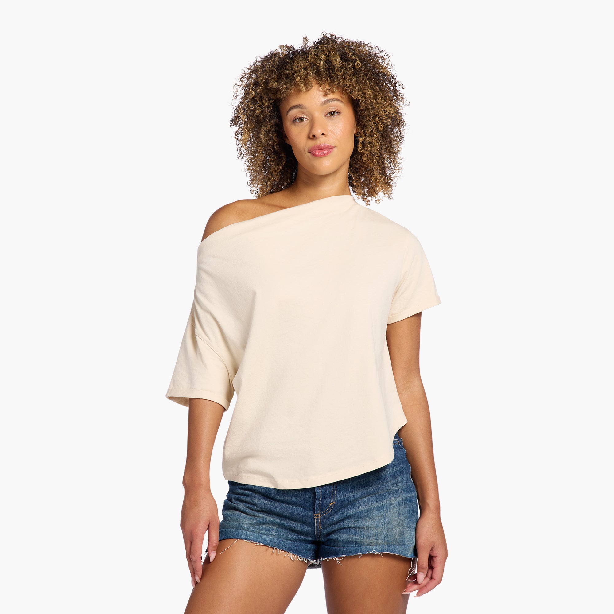 Vintage Cotton Off The Shoulder T-Shirt