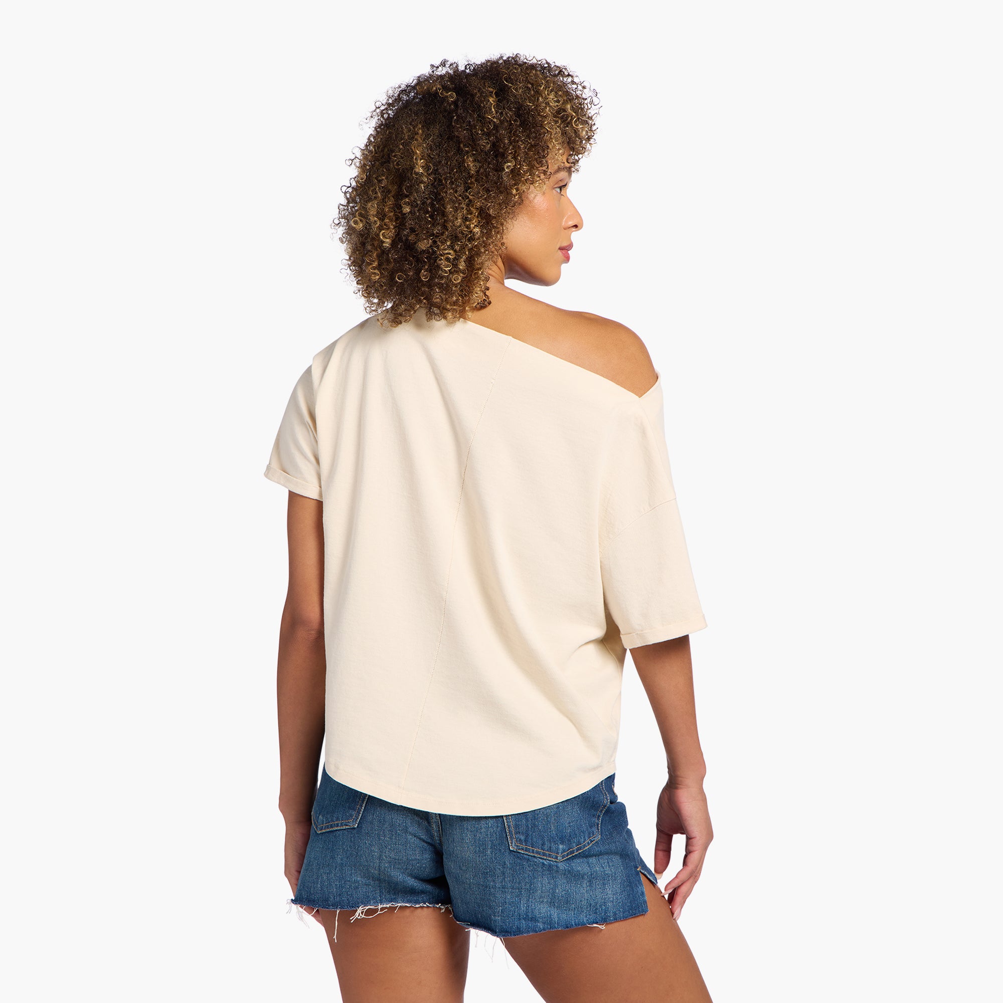 Vintage Cotton Off The Shoulder T-Shirt