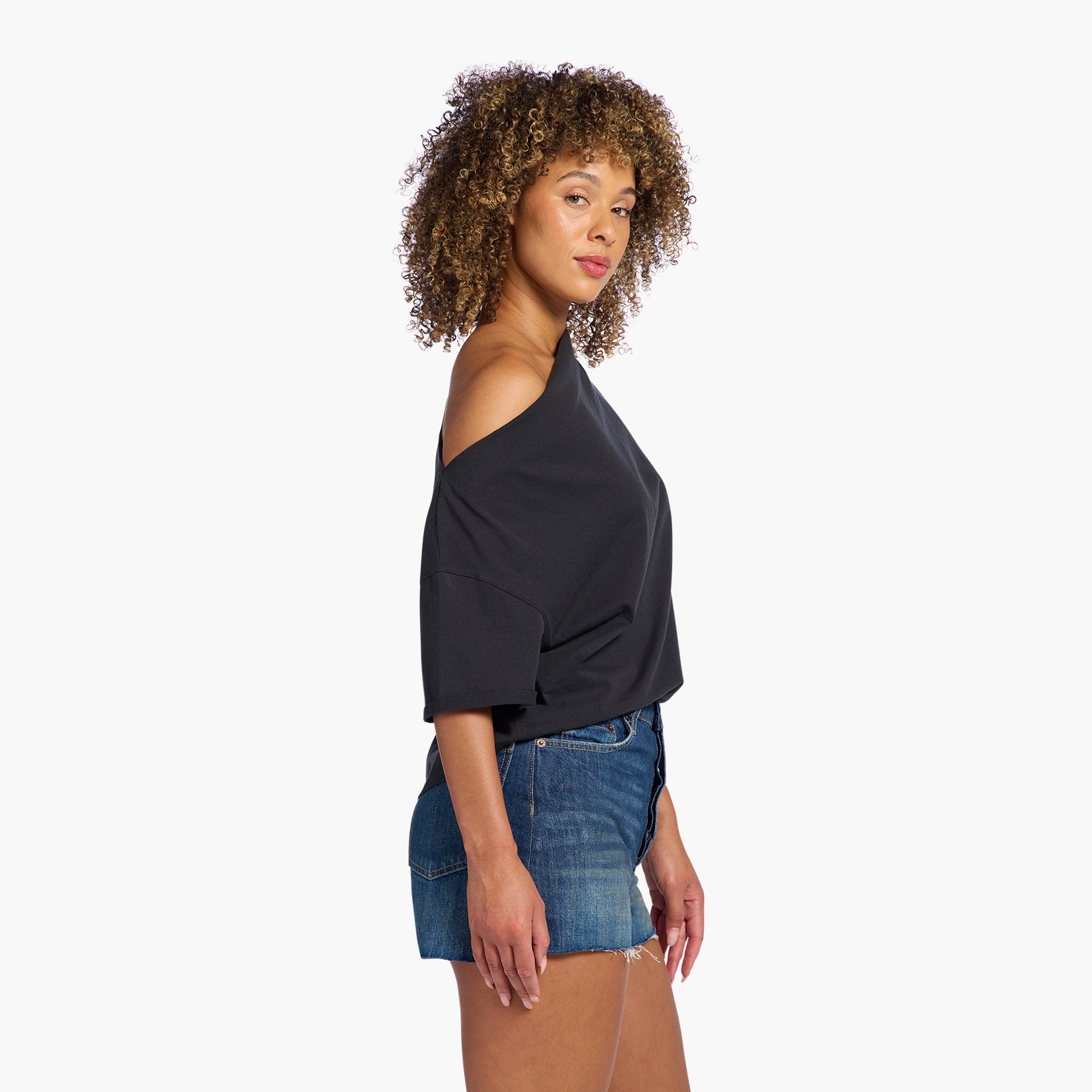 Vintage Cotton Off The Shoulder T-Shirt