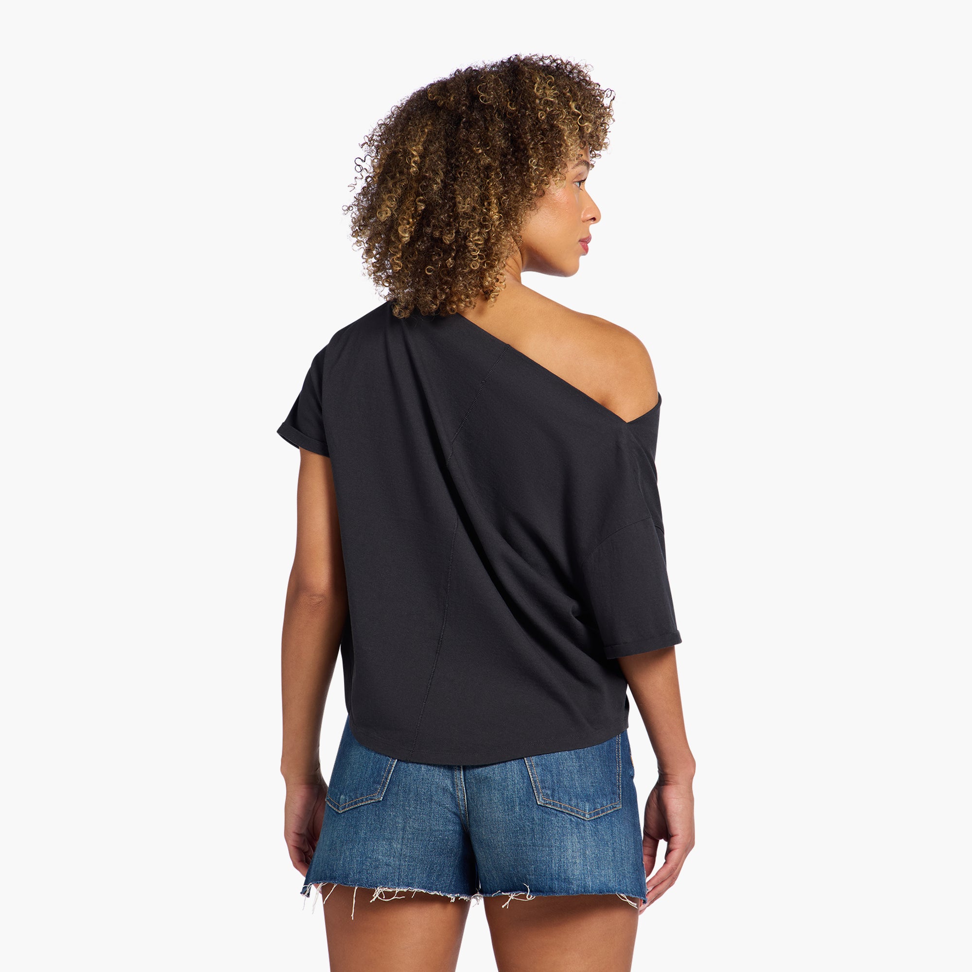Vintage Cotton Off The Shoulder T-Shirt