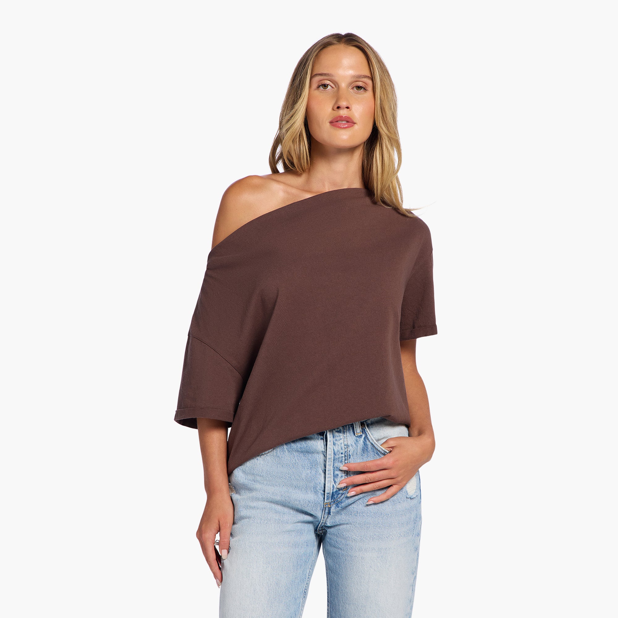 Vintage Cotton Off The Shoulder T-Shirt