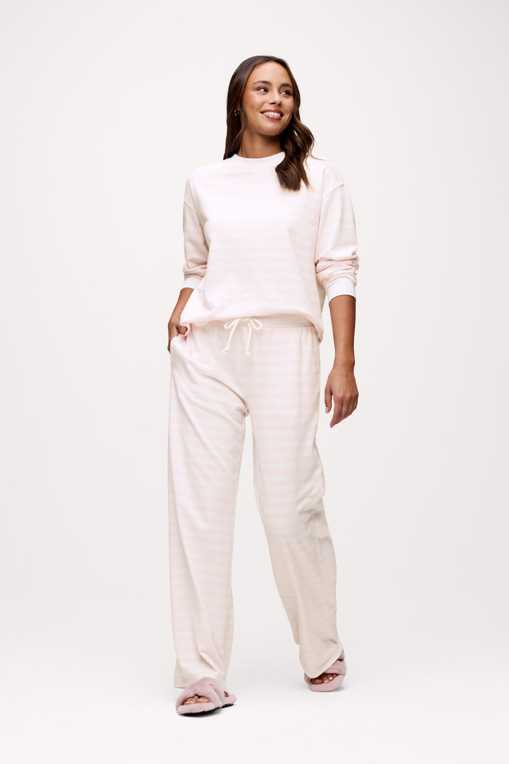 Ballet Stripe Long Sleeve Top | Ballet/White