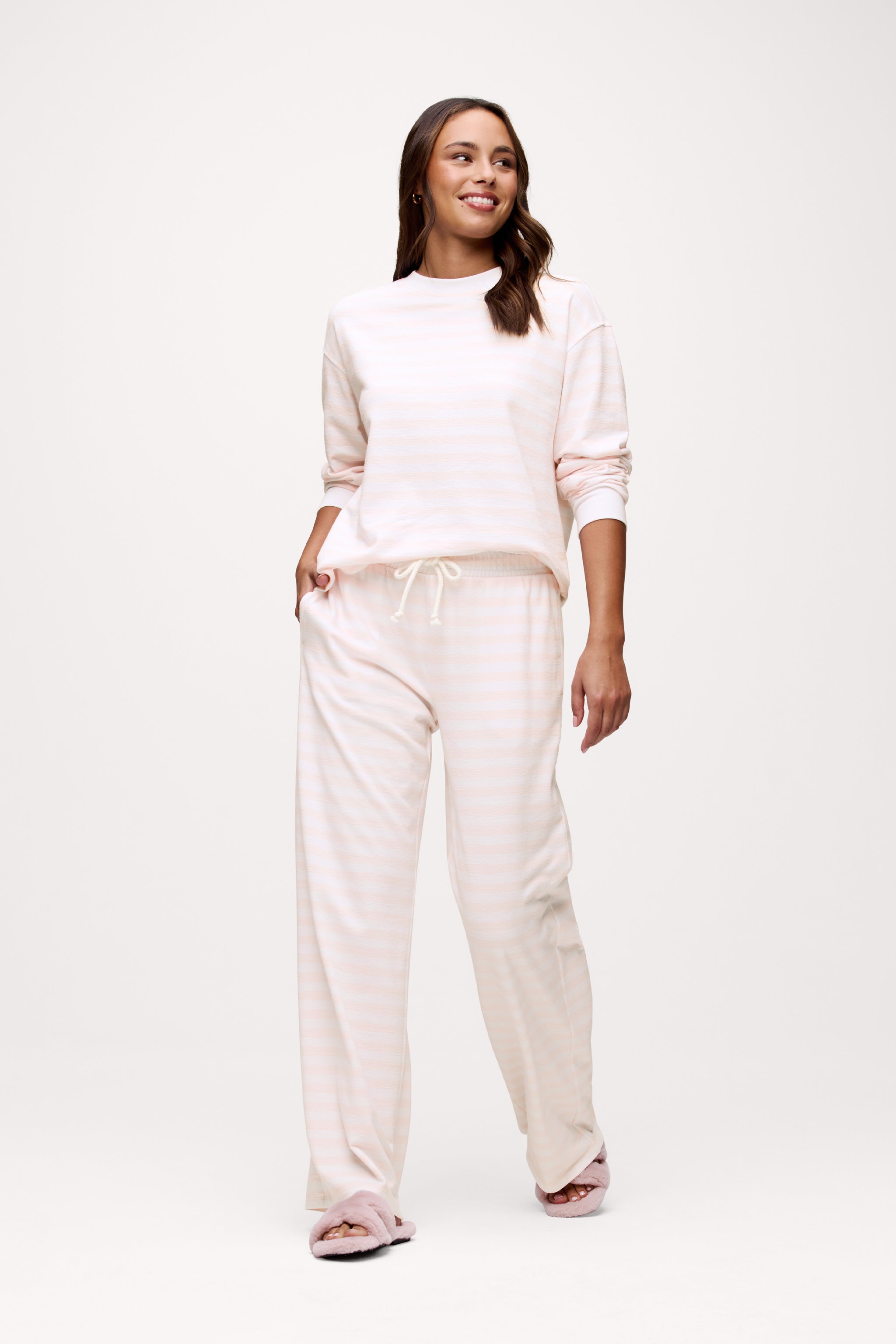 Ballet Stripe Long Sleeve Top | Ballet/White