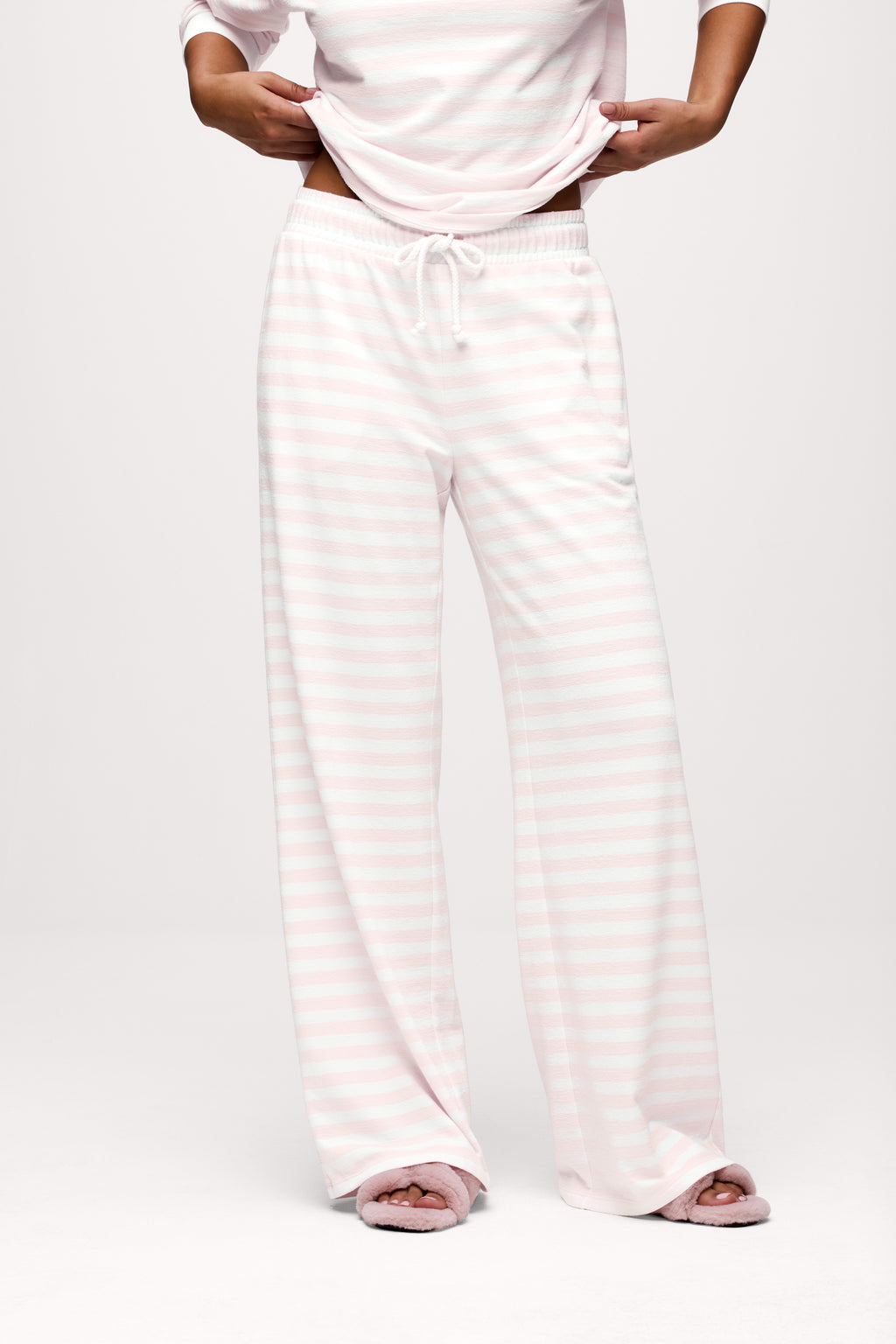 Ballet Stripe Lounge Pant | Ballet/White