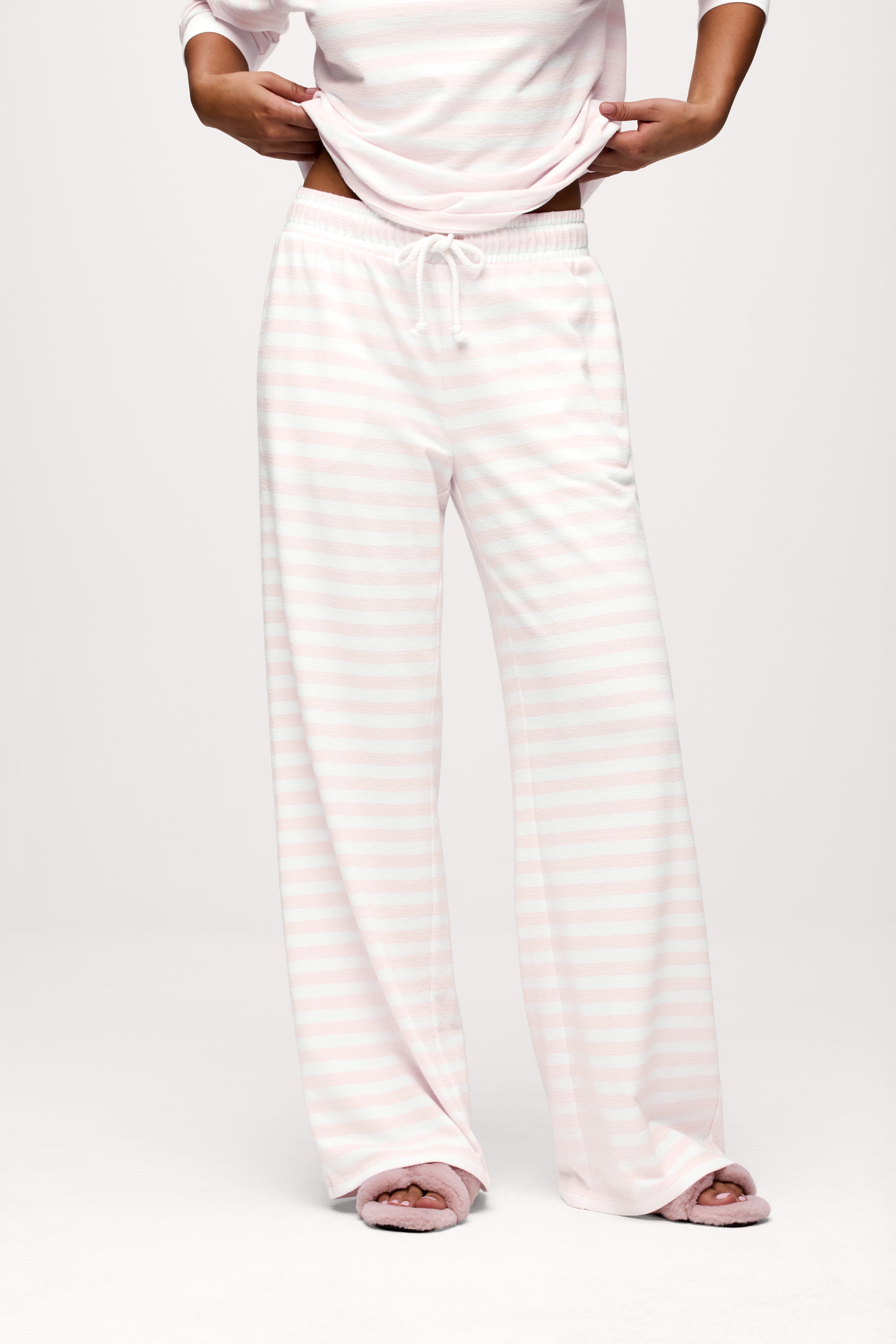 Ballet Stripe Lounge Pant | Ballet/White