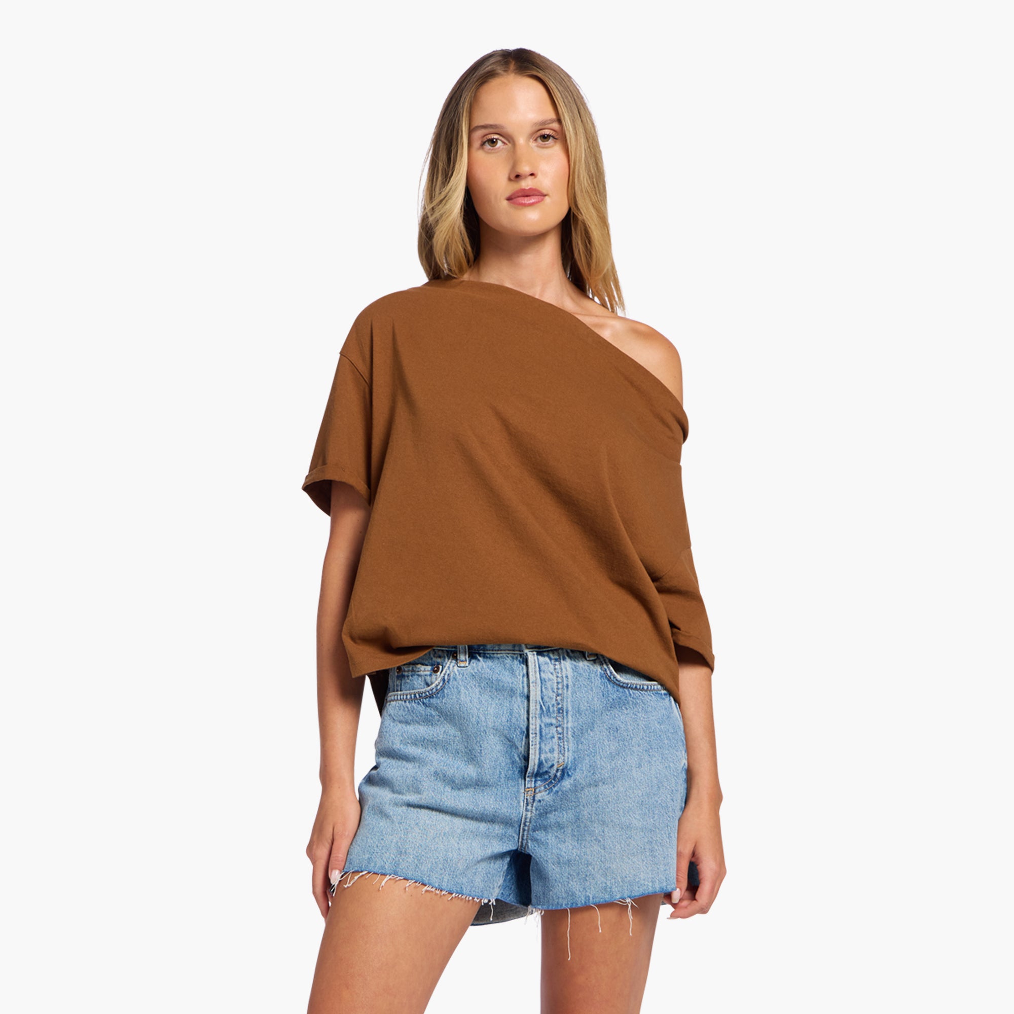 Vintage Cotton Off The Shoulder T-Shirt