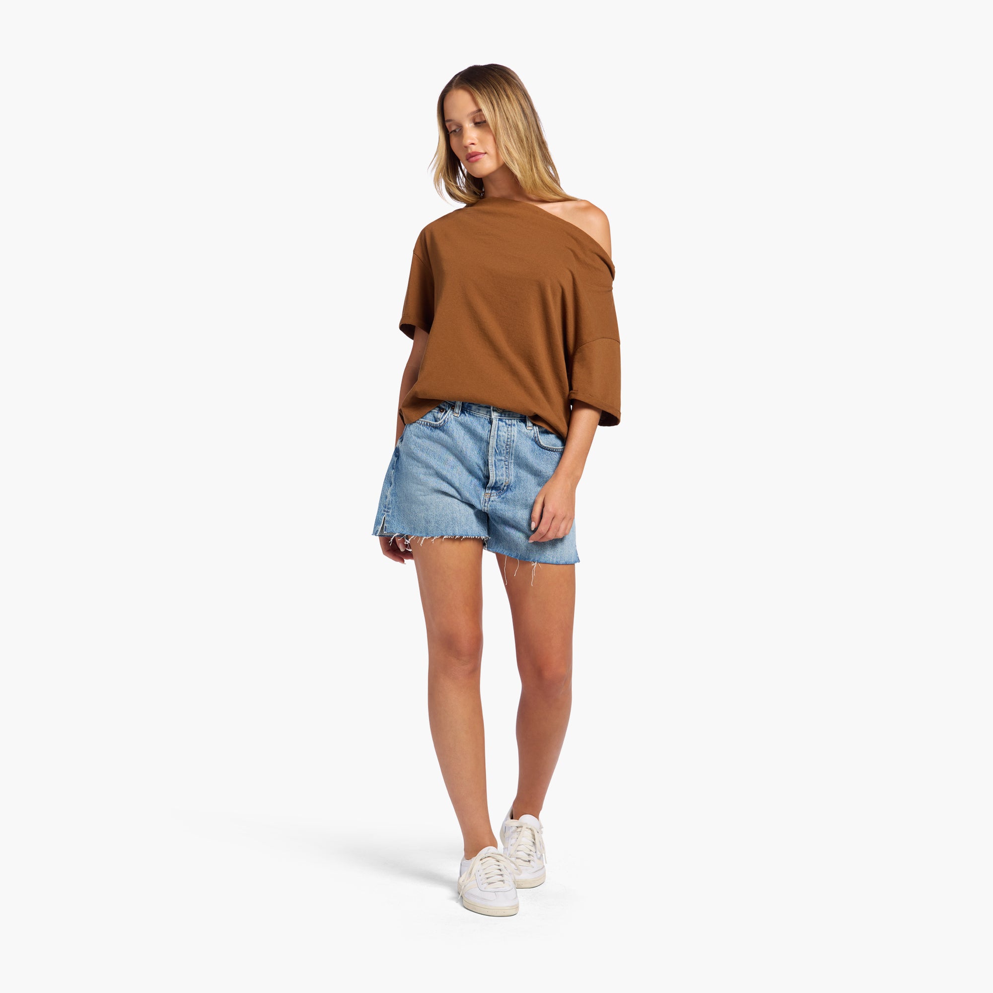 Vintage Cotton Off The Shoulder T-Shirt